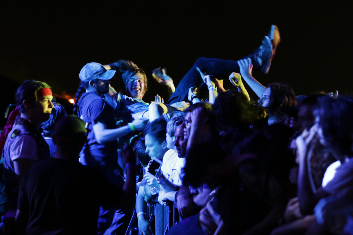 Crowdsurfer during Thee Oh Sees at Levitation Fest in Austin Texas on May 9th 2015 by Kirstie Shanley