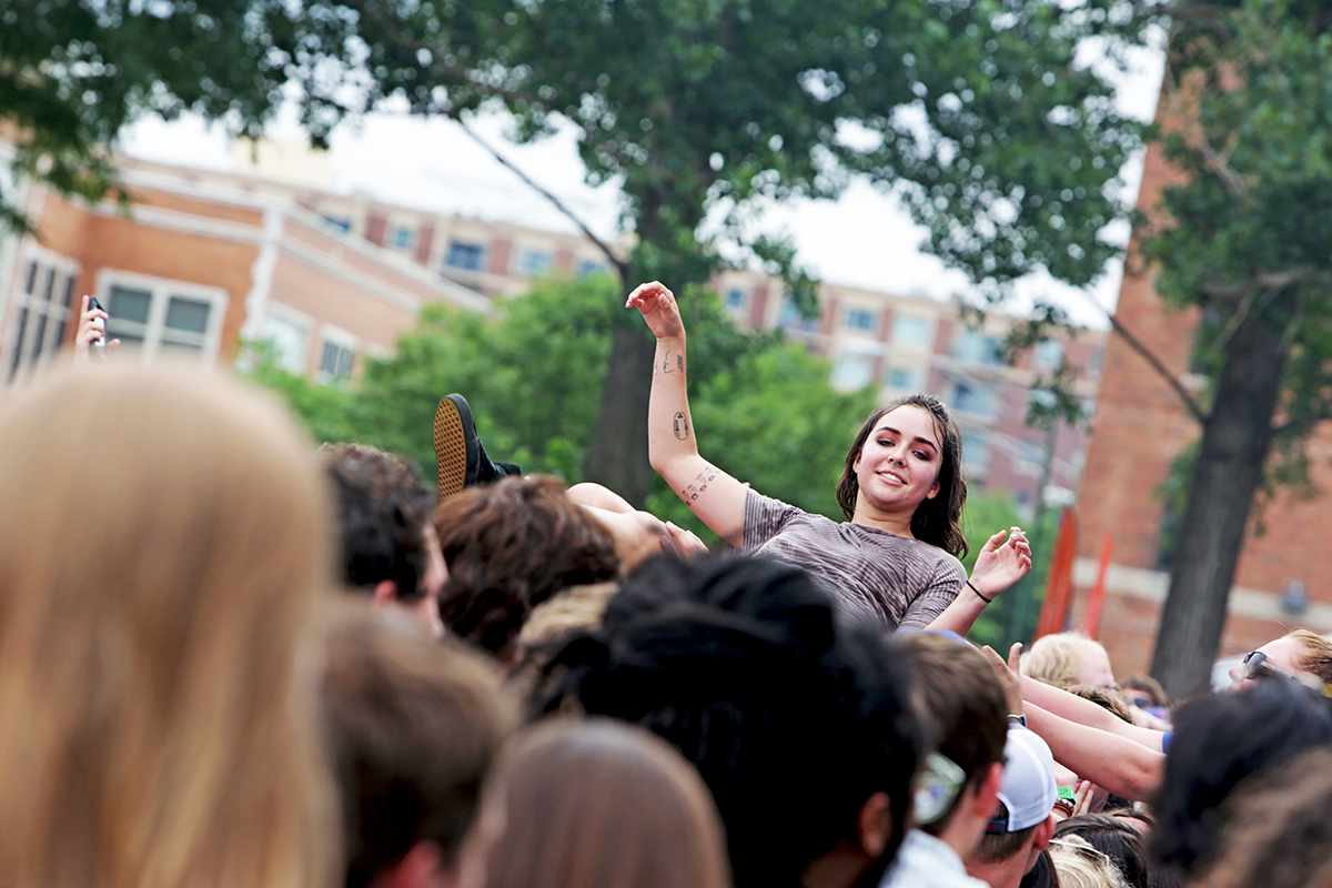 The L Ine of Best Fit Pfork Fest by Kirstie Shanley crowd surfer at Twin Peaks