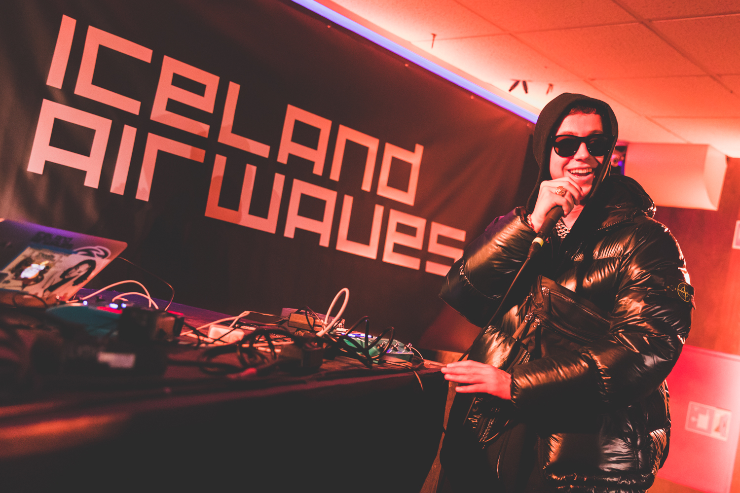 Iceland Airwaves Akureyri 24 Floni performing to a packed crowd at Posthusbarinn