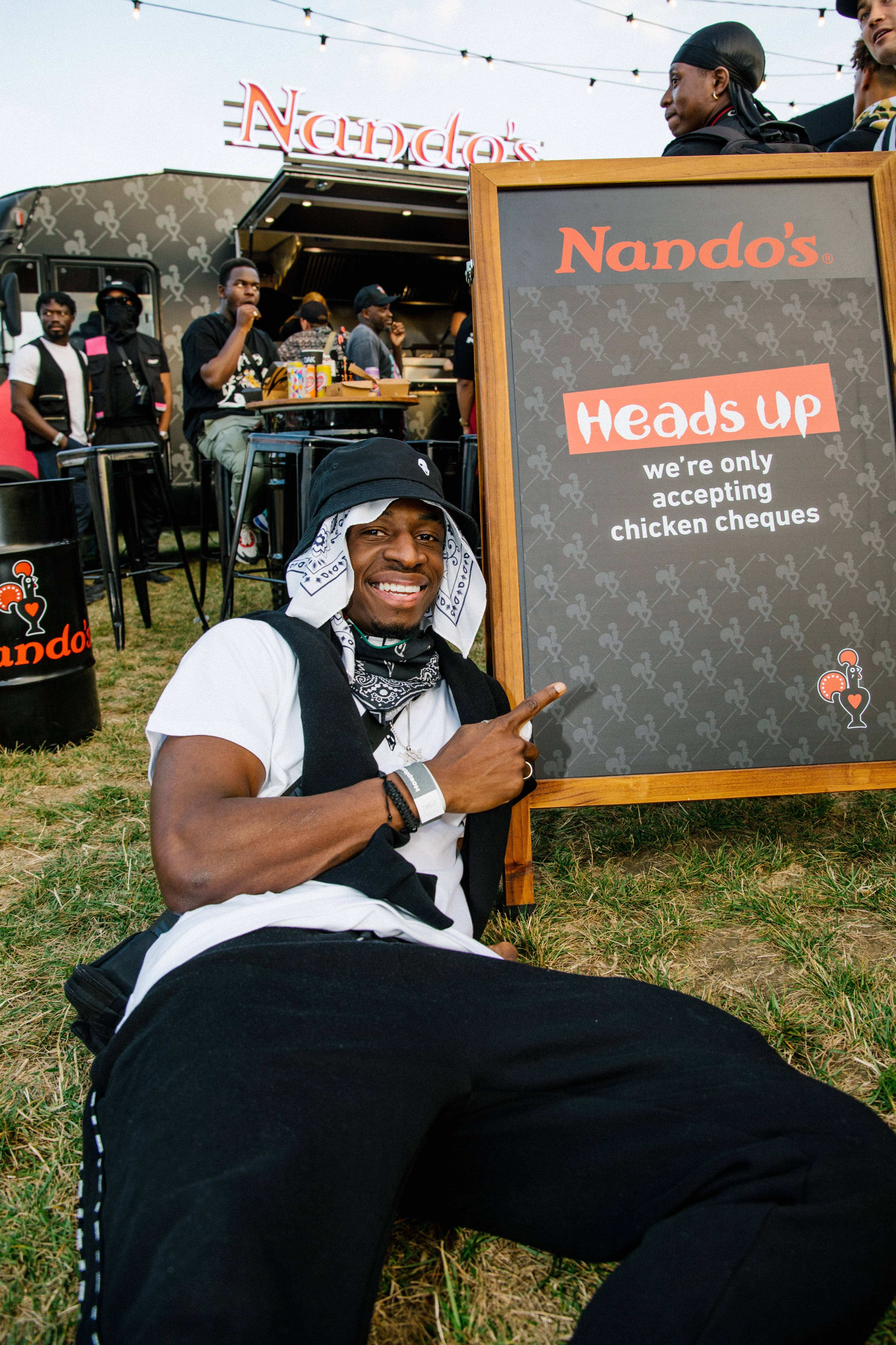 The Sidemens Tobi Brown taking a quick break before fuelling up on Nandos at Day One of Strawberries and Creem Festival