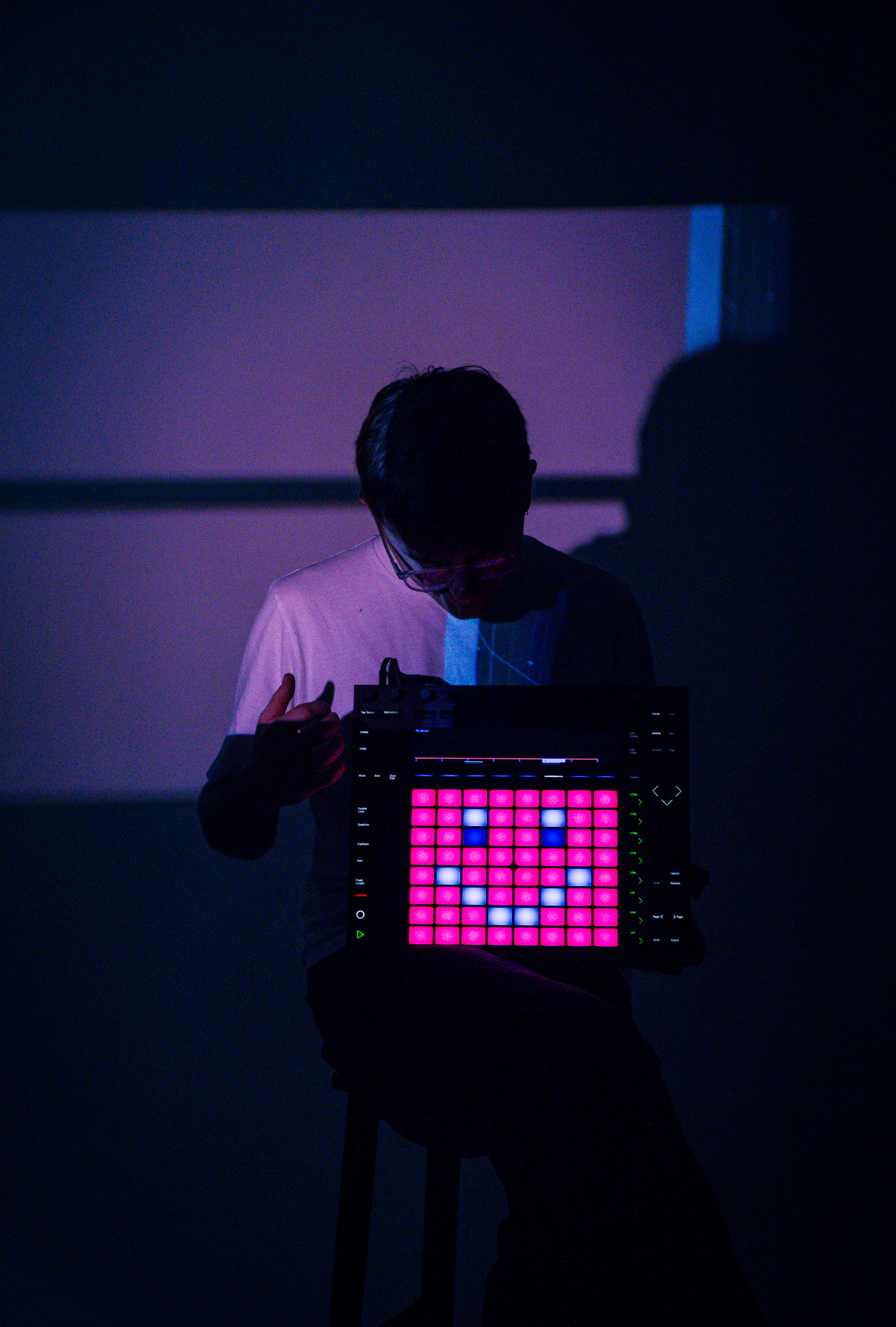 2 PORTRAIT RED PROJECTION SMILEY FACE JORDEN BROOKS