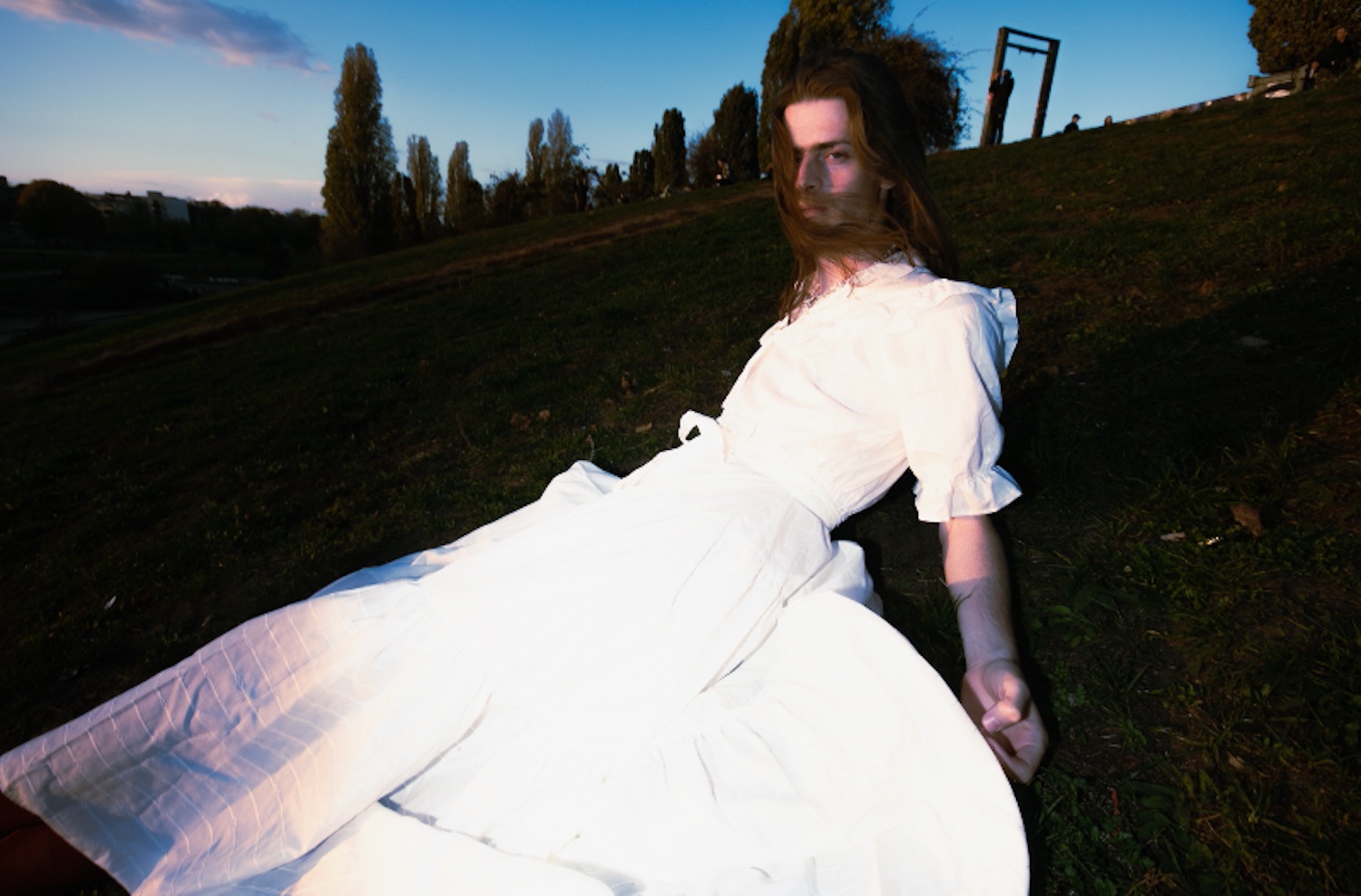 Ben Gregory white dress outside