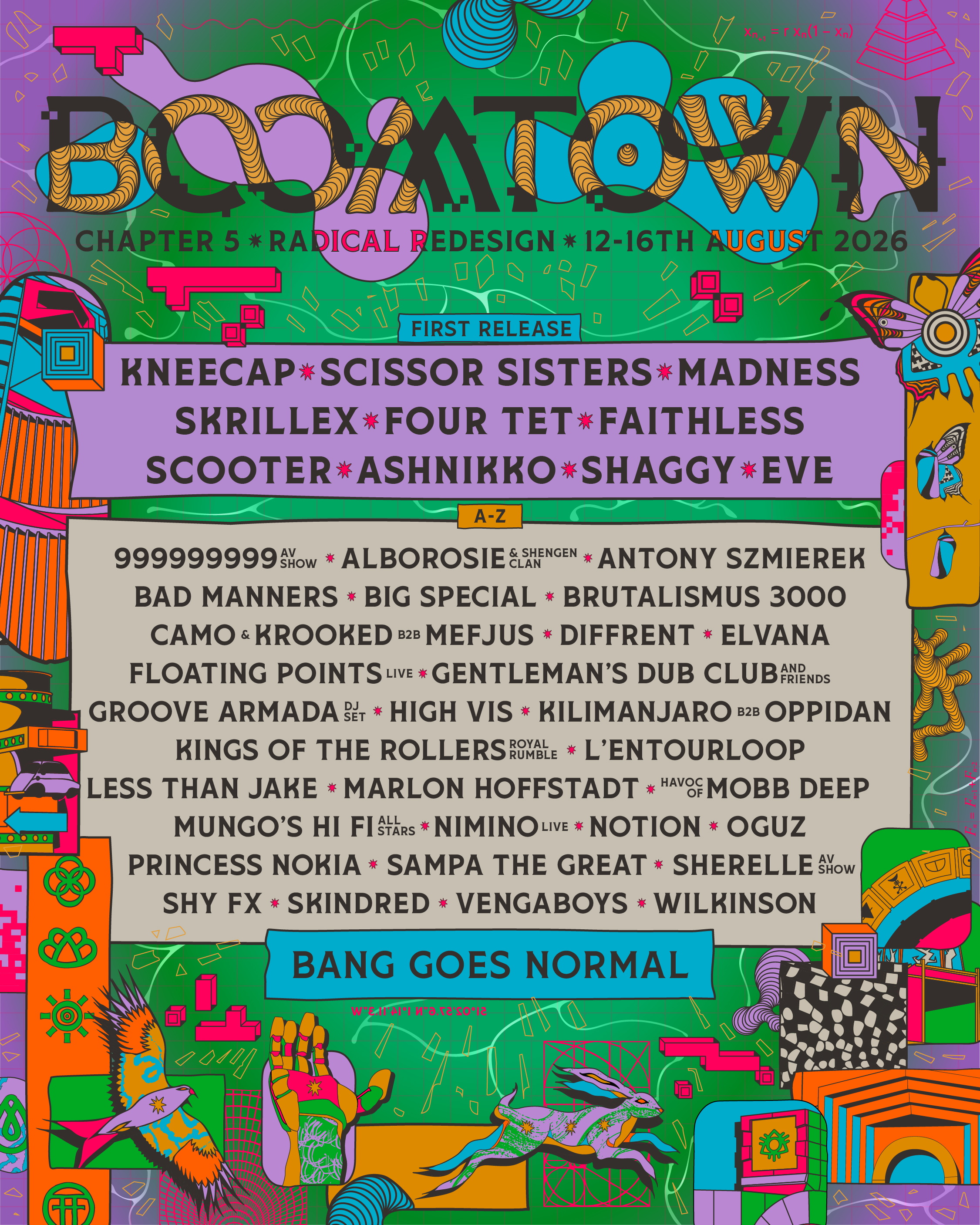 Boomtown 2026 First Wave poster GRID 28 10 25