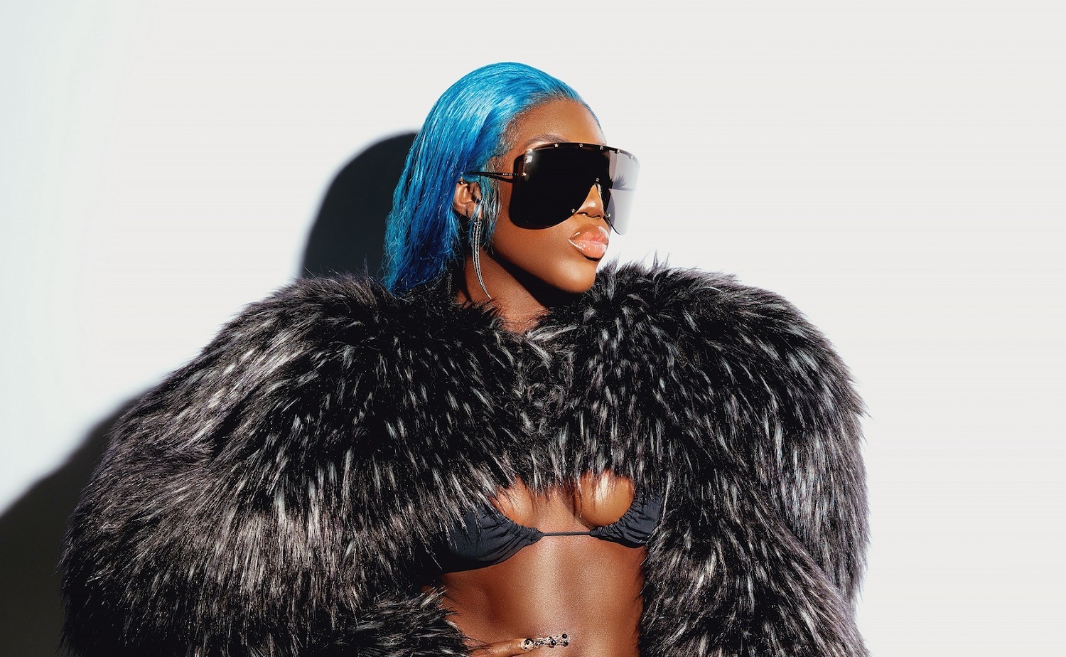 Bree Runway blue hair furry coat "That Girl"
