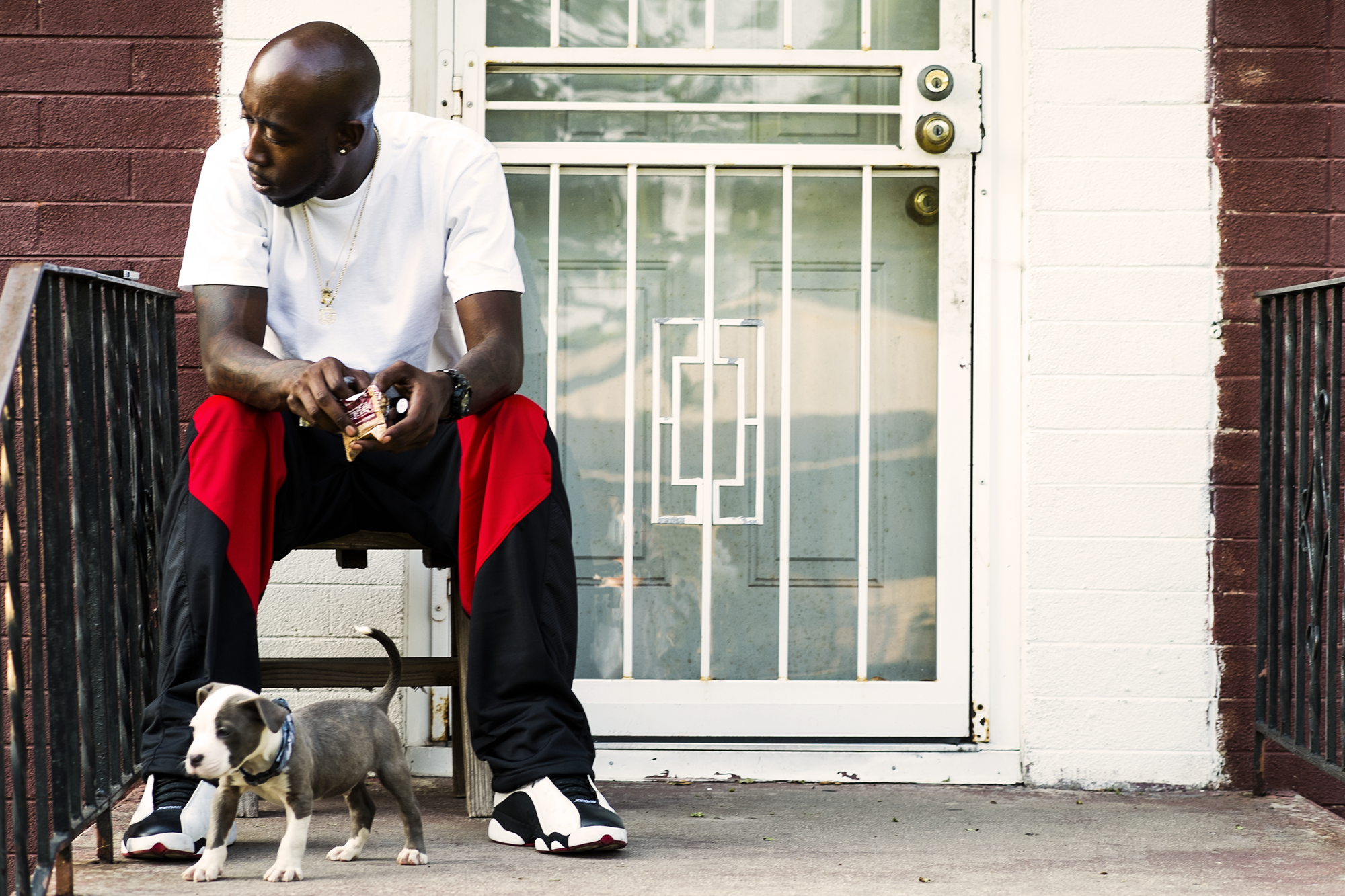 Freddie Gibbs press stoop by Danny Manhattan