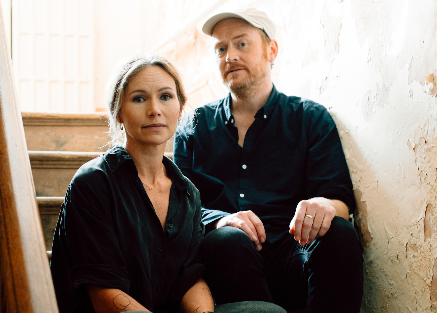 James Yorkston sitting on stairs