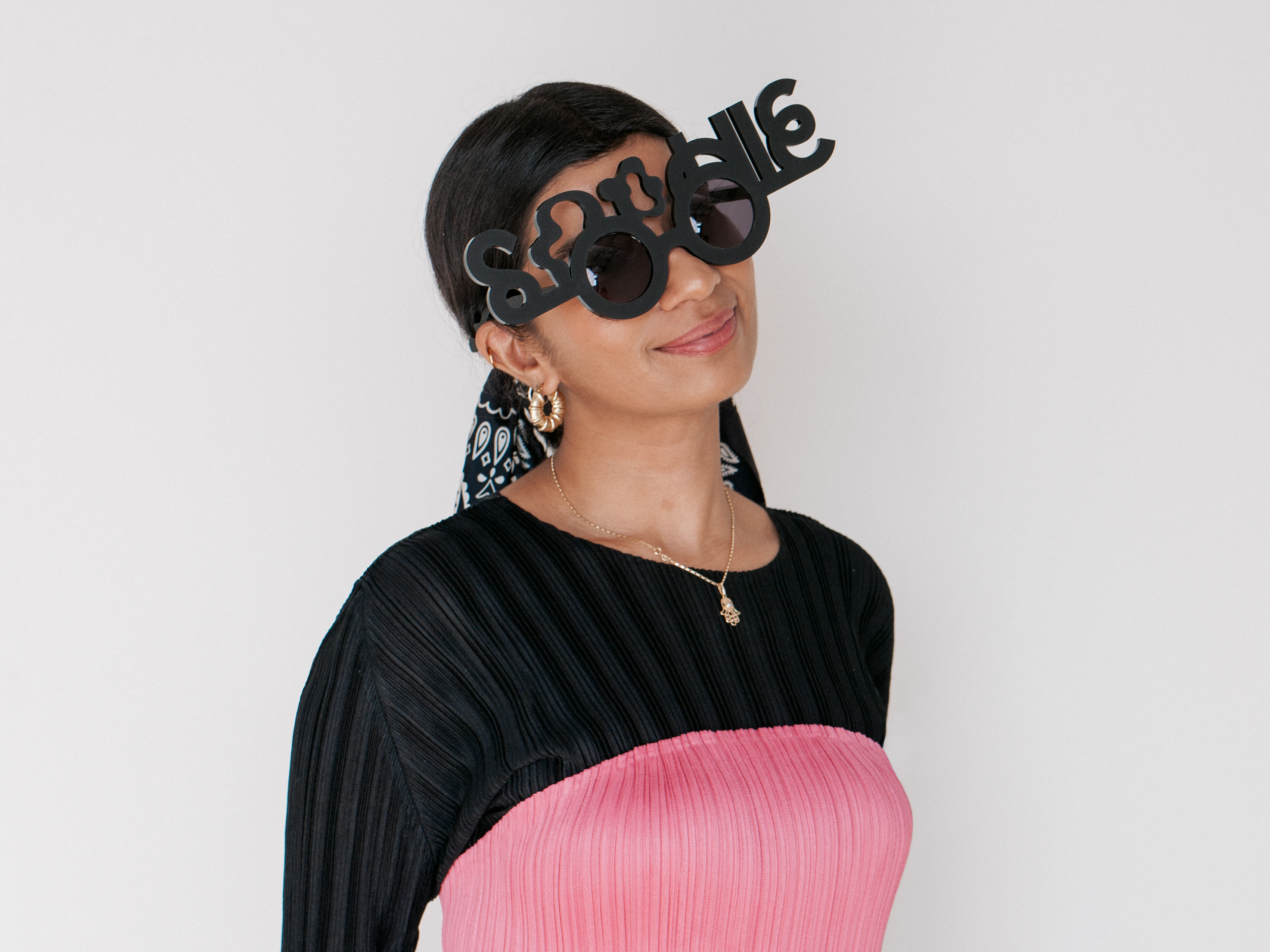 Landscape SOPHI Es friend and collaborator Nabihah Iqbal models SOPHIE PLASTIC LENTICULAR SUNGLASSES Photo by William E Wright PRINT RES