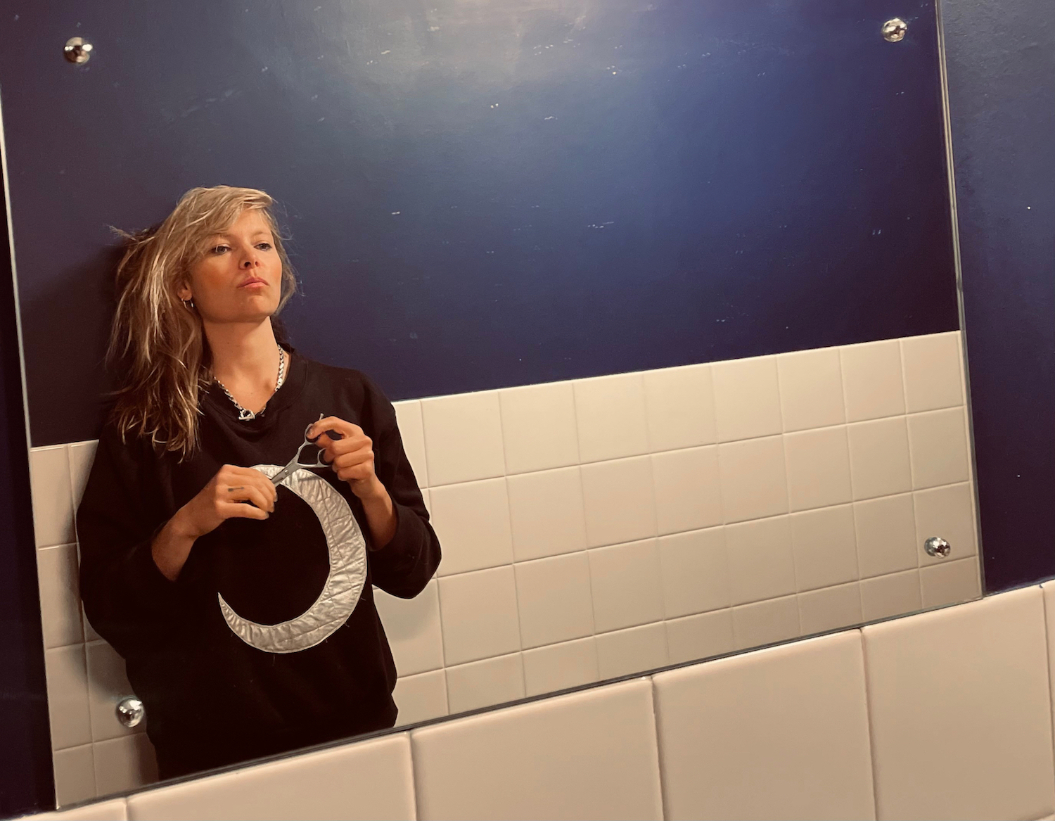 Liela Moss colour moon jumper Toby Butler