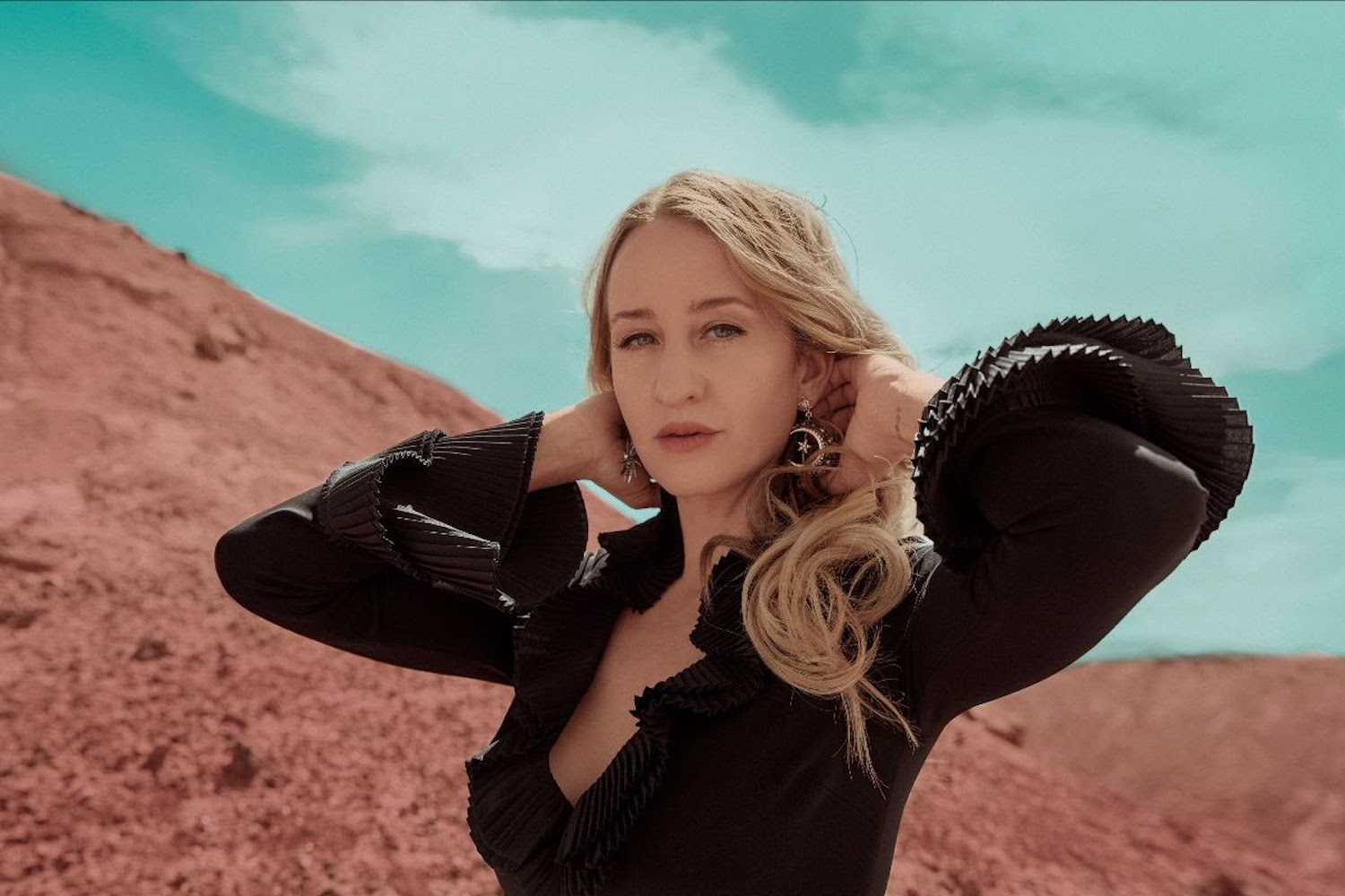 Margo Price black top rock backdrop