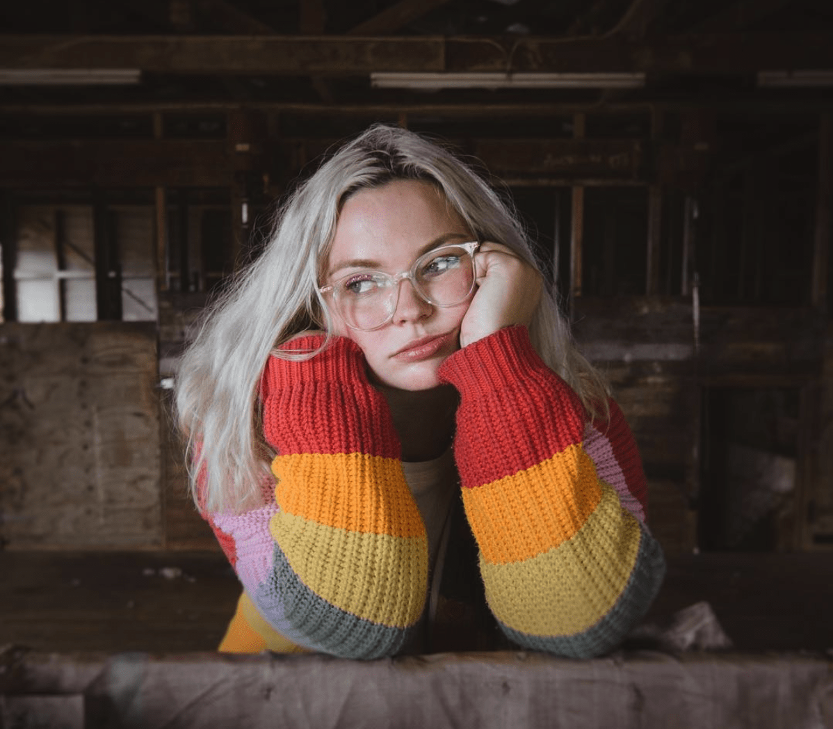 NAVY Rainbow Cardigan 1