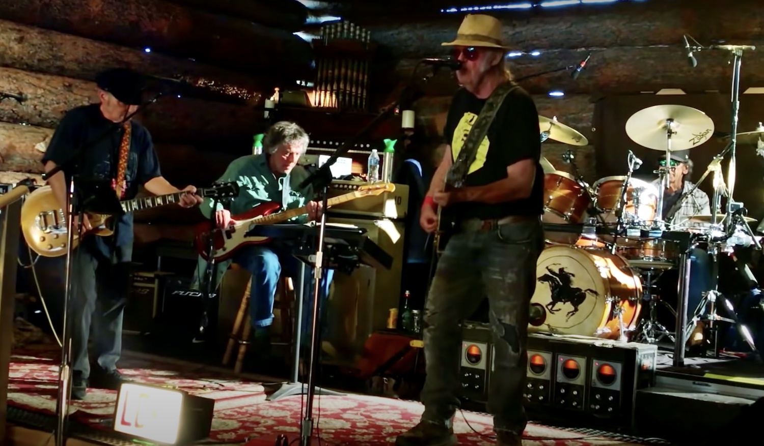 Neil Young and Crazy Horse in "Welcome Back" video