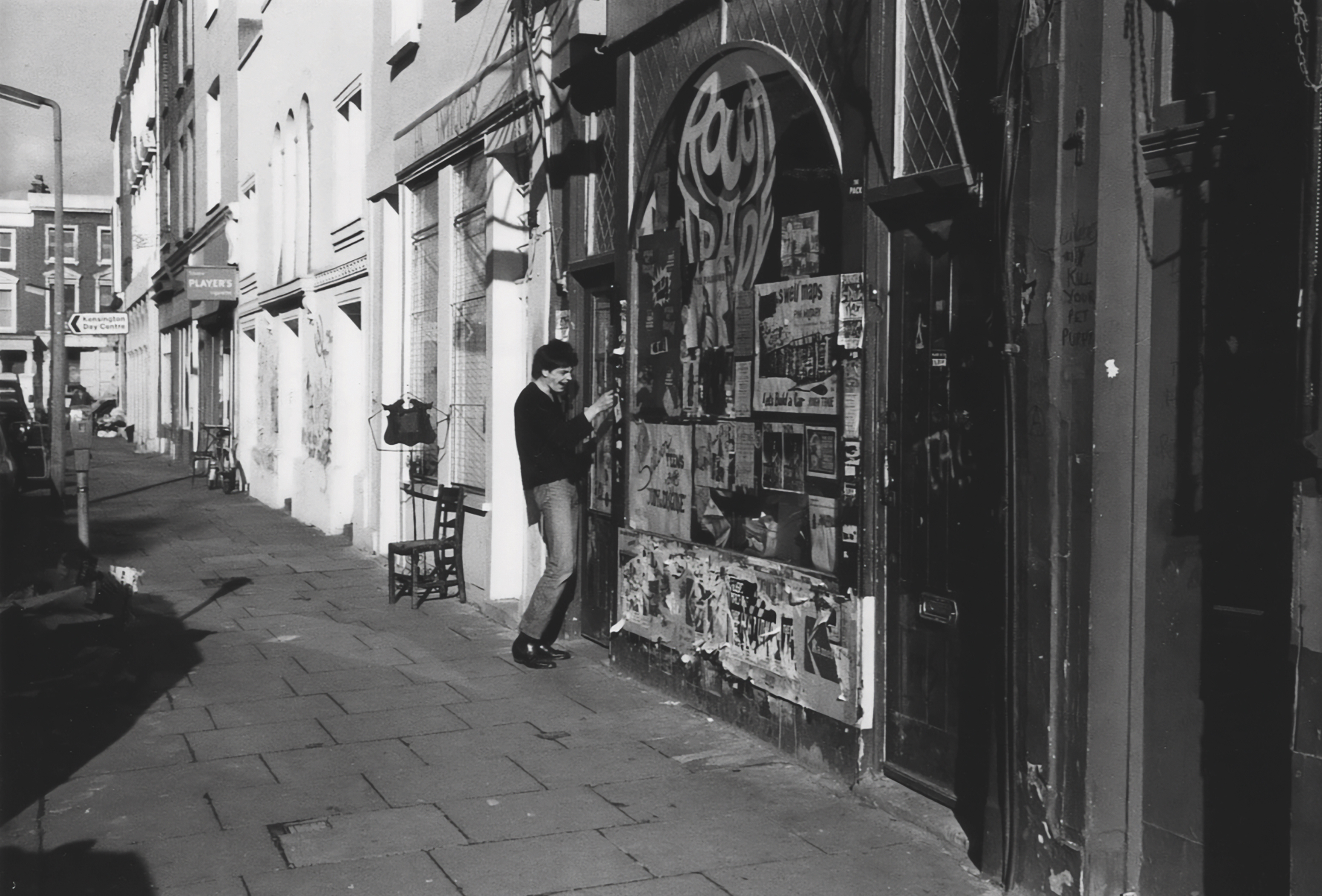 Outside of original RT West Photo of Steve Jameson opening the shop