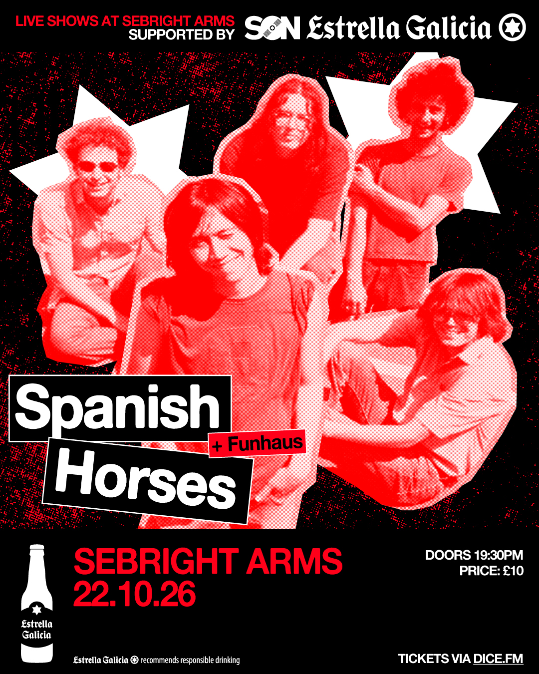 POSTER Spanish Horses at Sebright Arms for SON ESTRELLA GALICIA