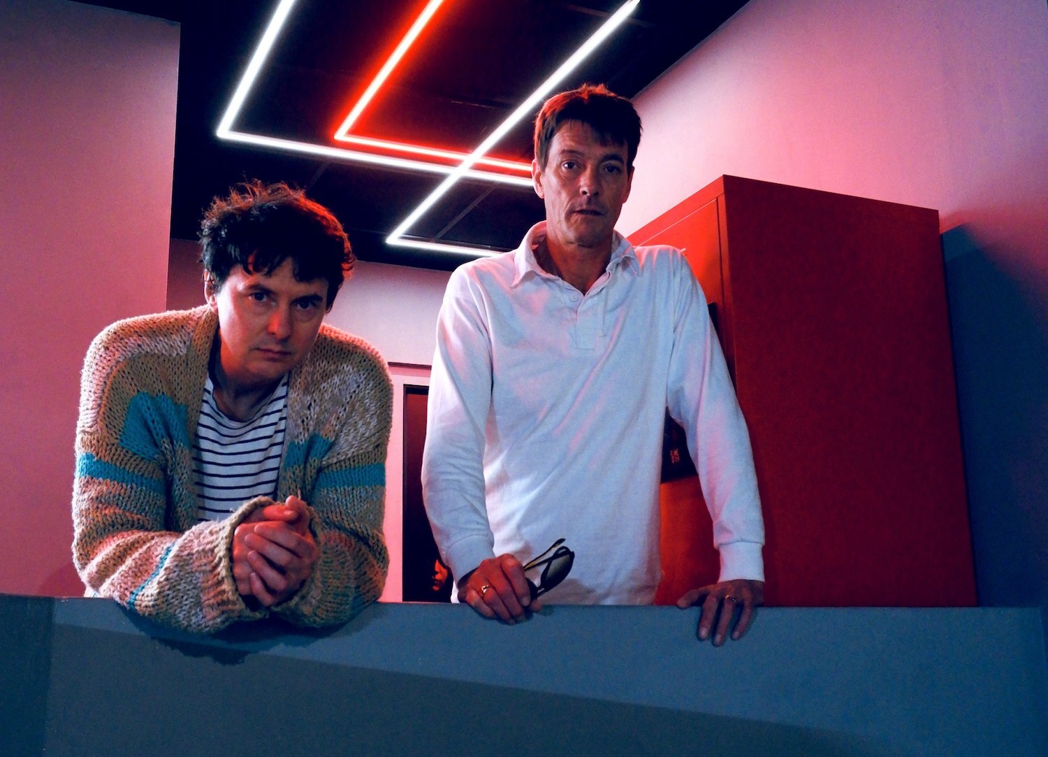 Panda Bear Sonic Boom leaning on blue haf wall Ian Witchell