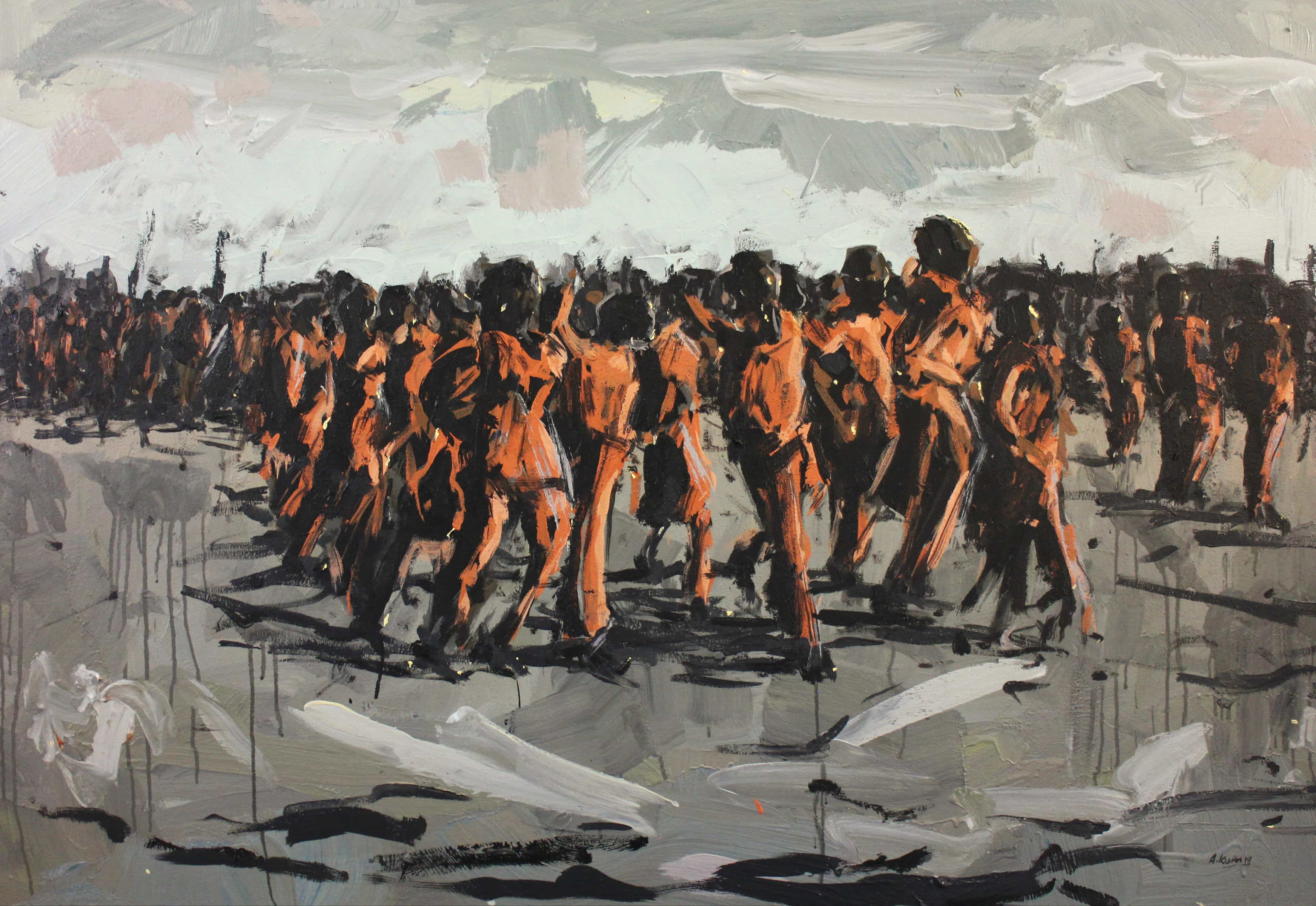 Prisoned destinies or 1360x940mm Acrylic on canvas