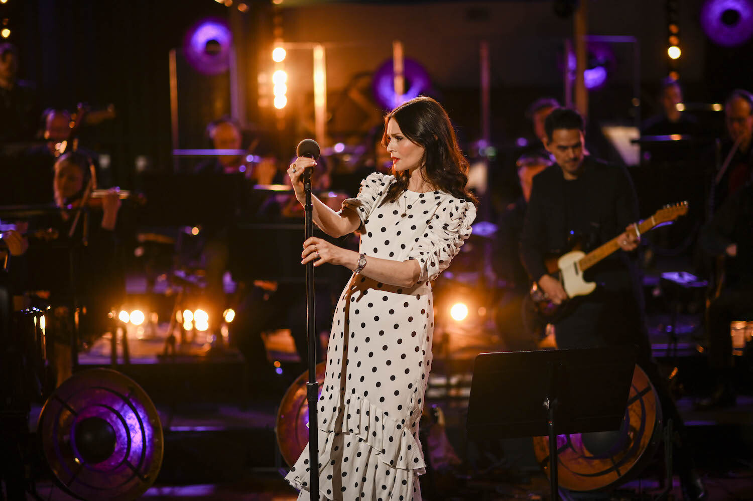 Sophie Ellis Bextor performs for Radio 2 Piano Room with the BBC Concert Orchestra credit BBC image 3