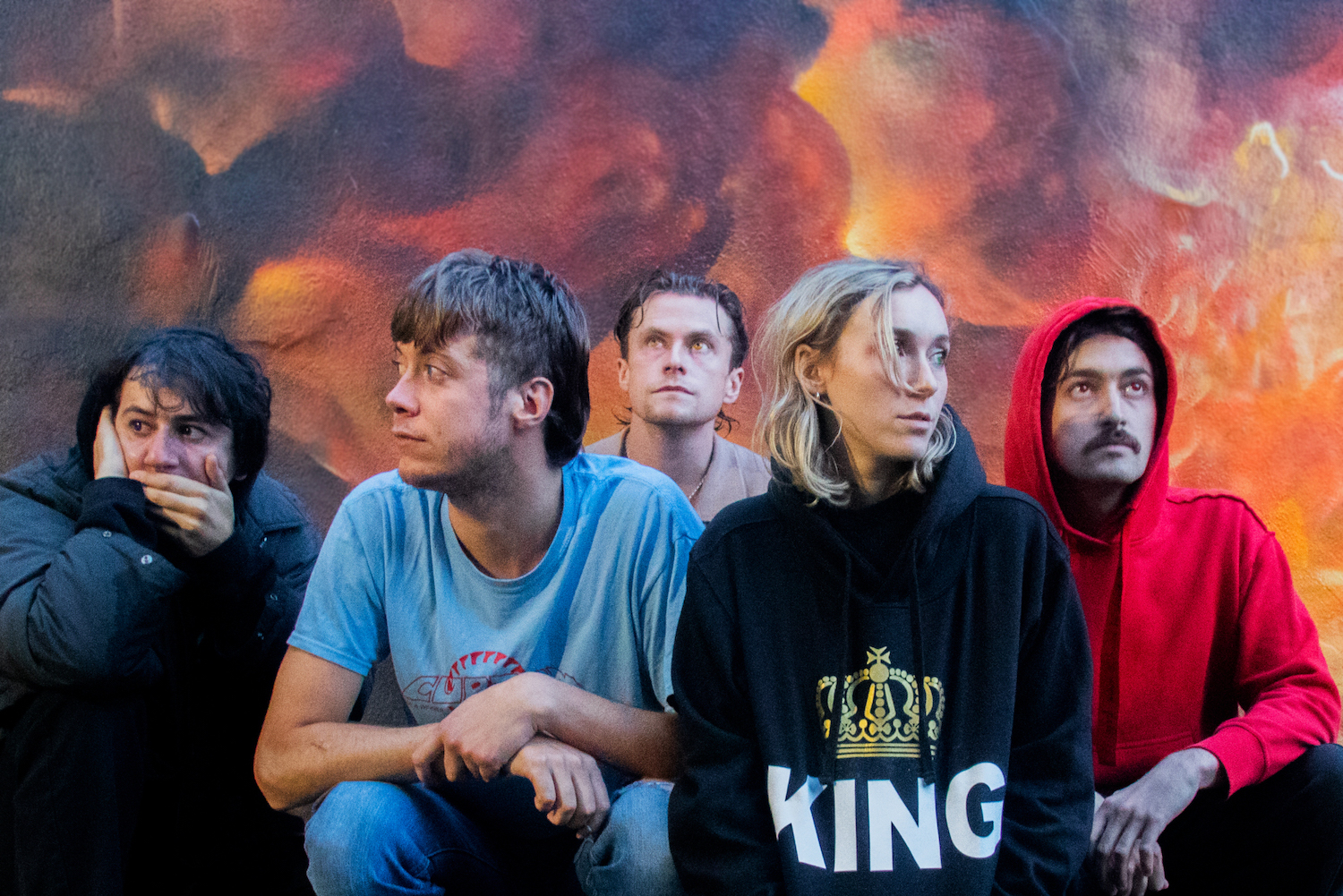 Sorry band shot multi-coloured wall "Closer" single