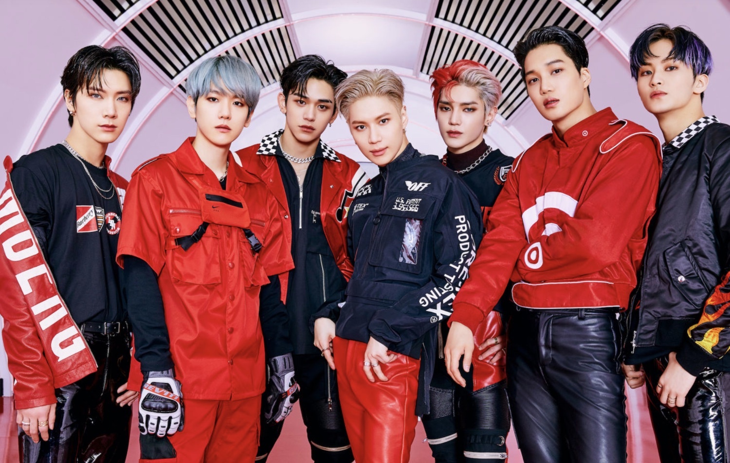 Super M red and black outfits SM Entertainment