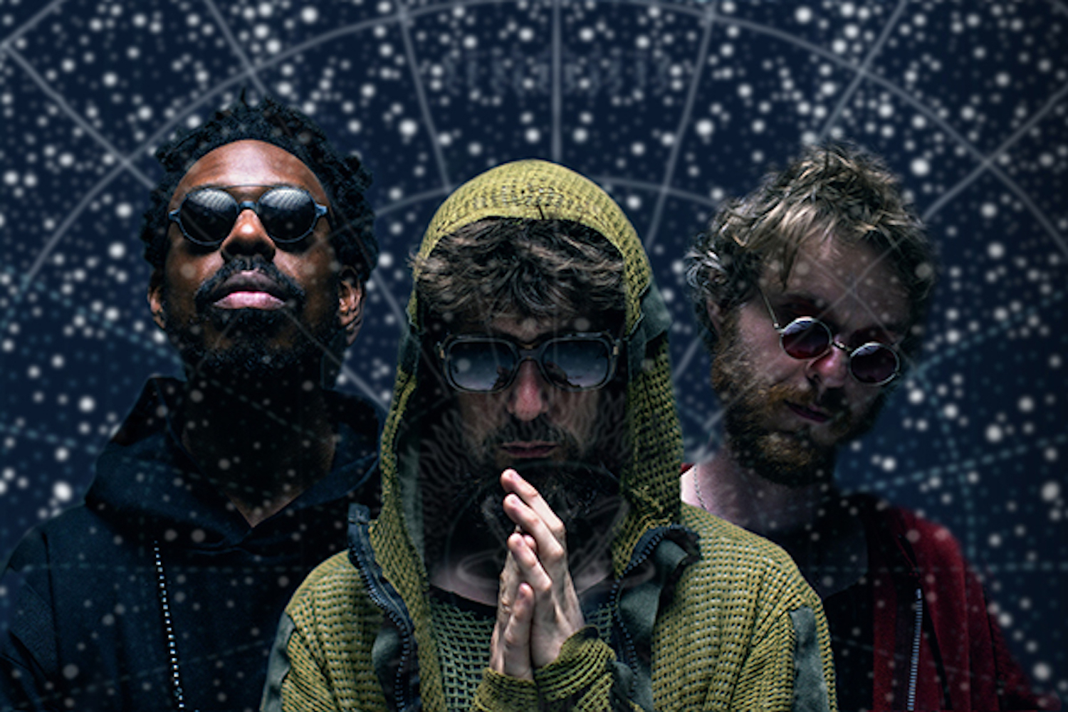 The Comet Is Coming promo 1 Portraits by Fabrice Bourgelle Edit and graphics by Veil Projects