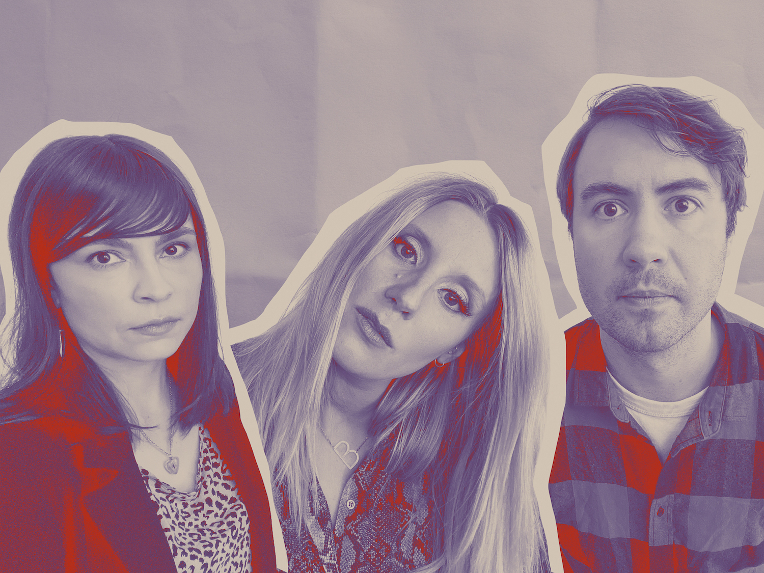 White Lung red monochrome cutouts