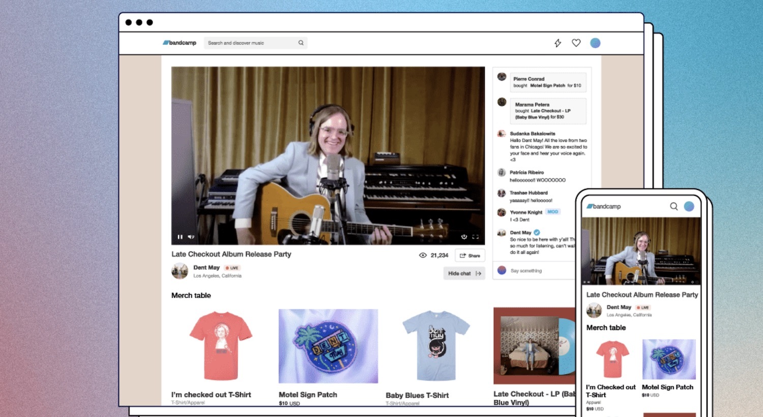 Bandcamp live announcement