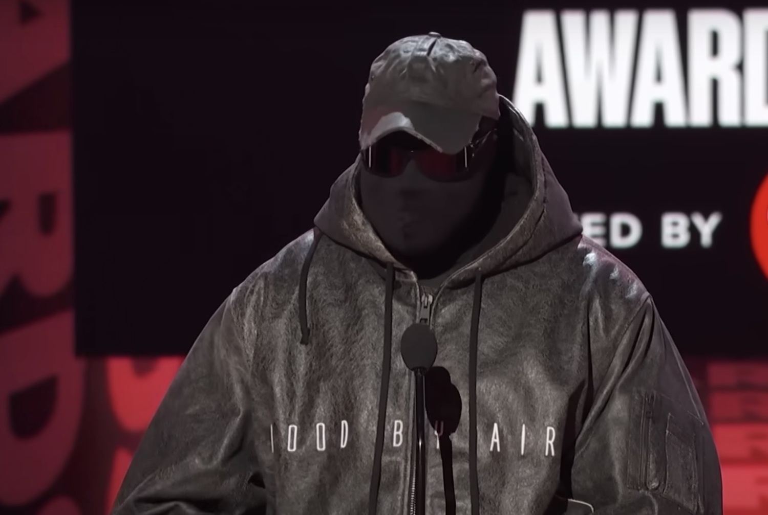 Kanye West speaking at the BET Awards 2022