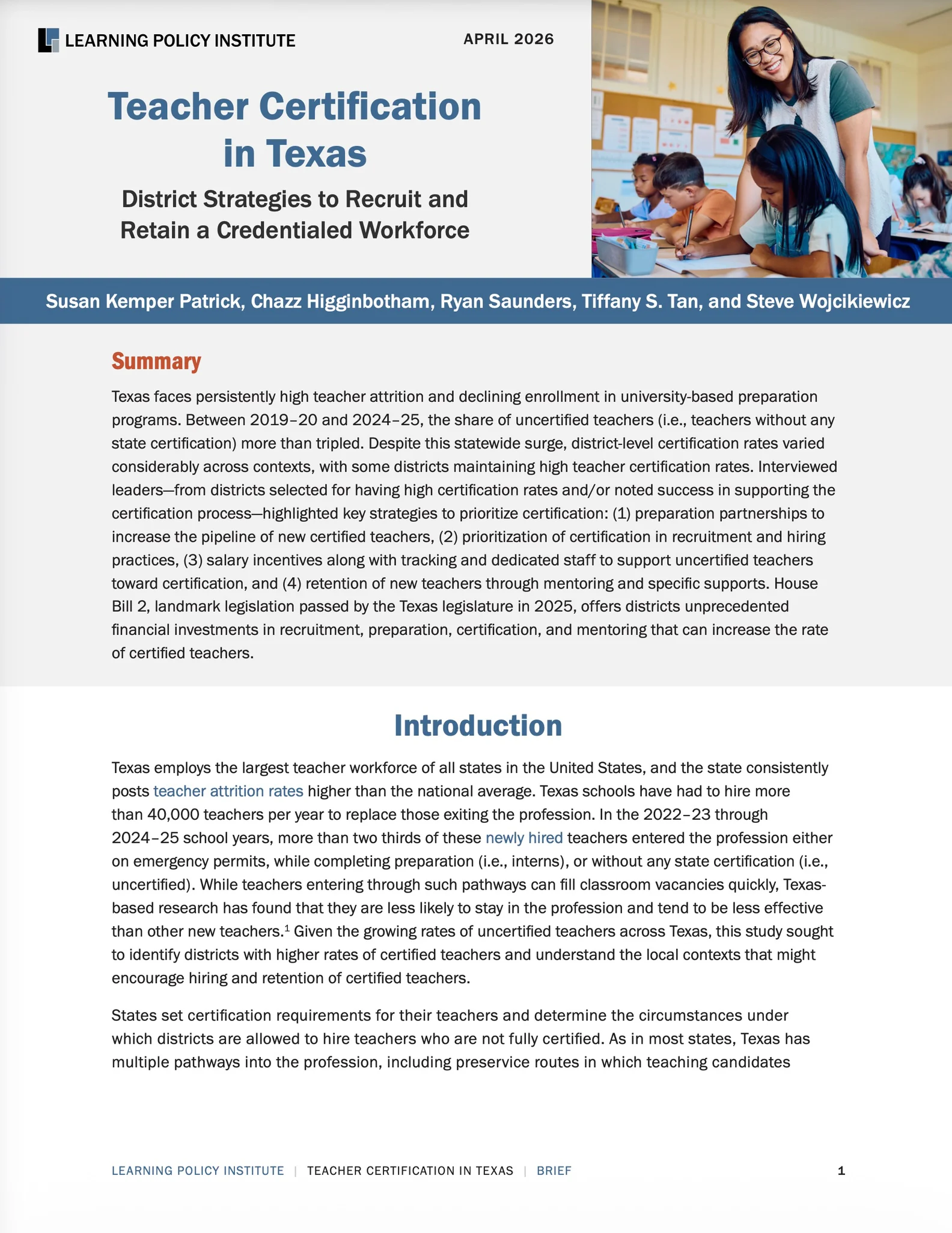 Teacher Certification Brief