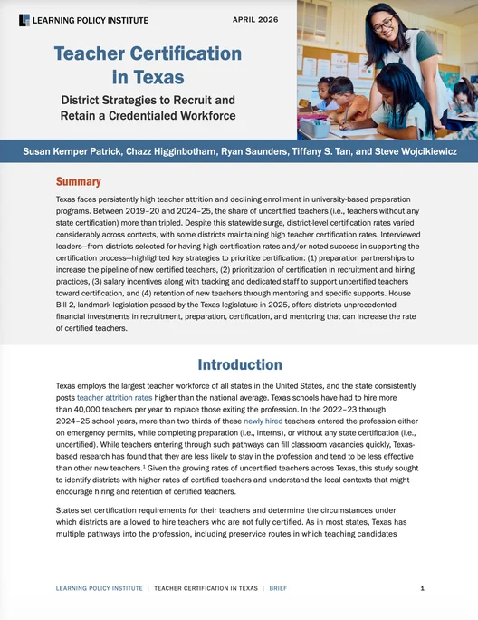 Teacher Certification Brief
