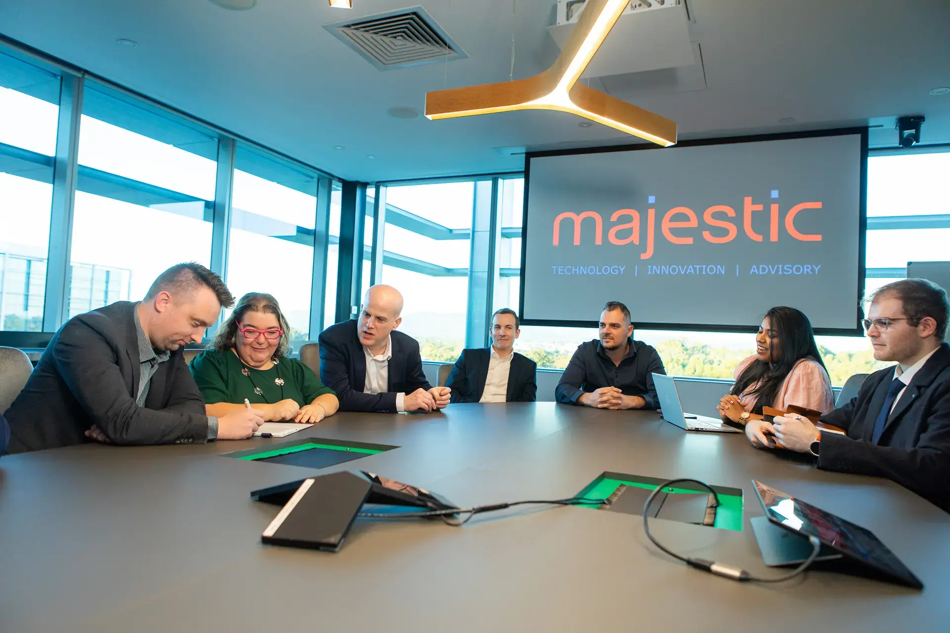 Majestic team discussing on supporting other family businesses