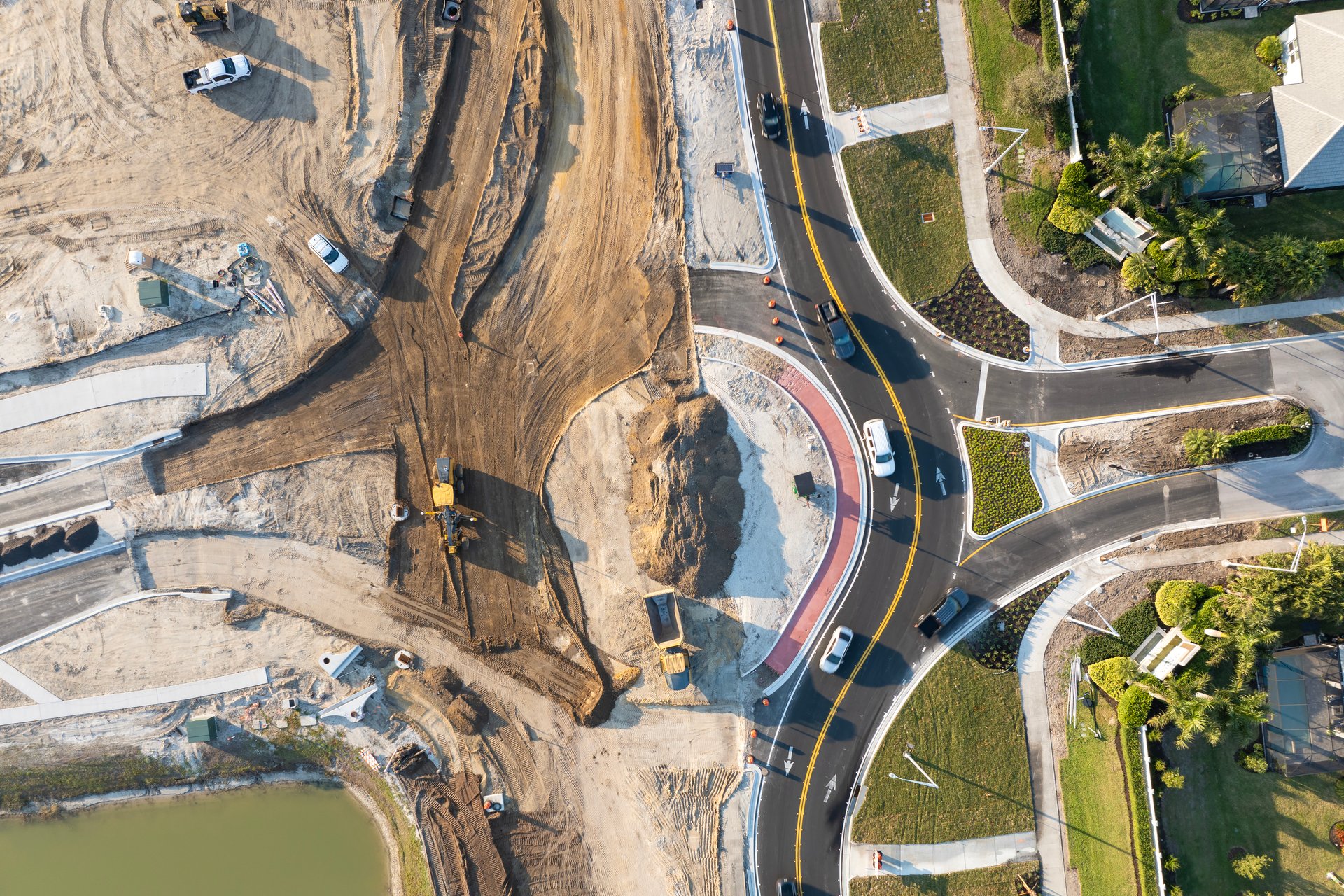 Roadworks construction site at roundabout intersec 2025 10 29 05 30 17 utc