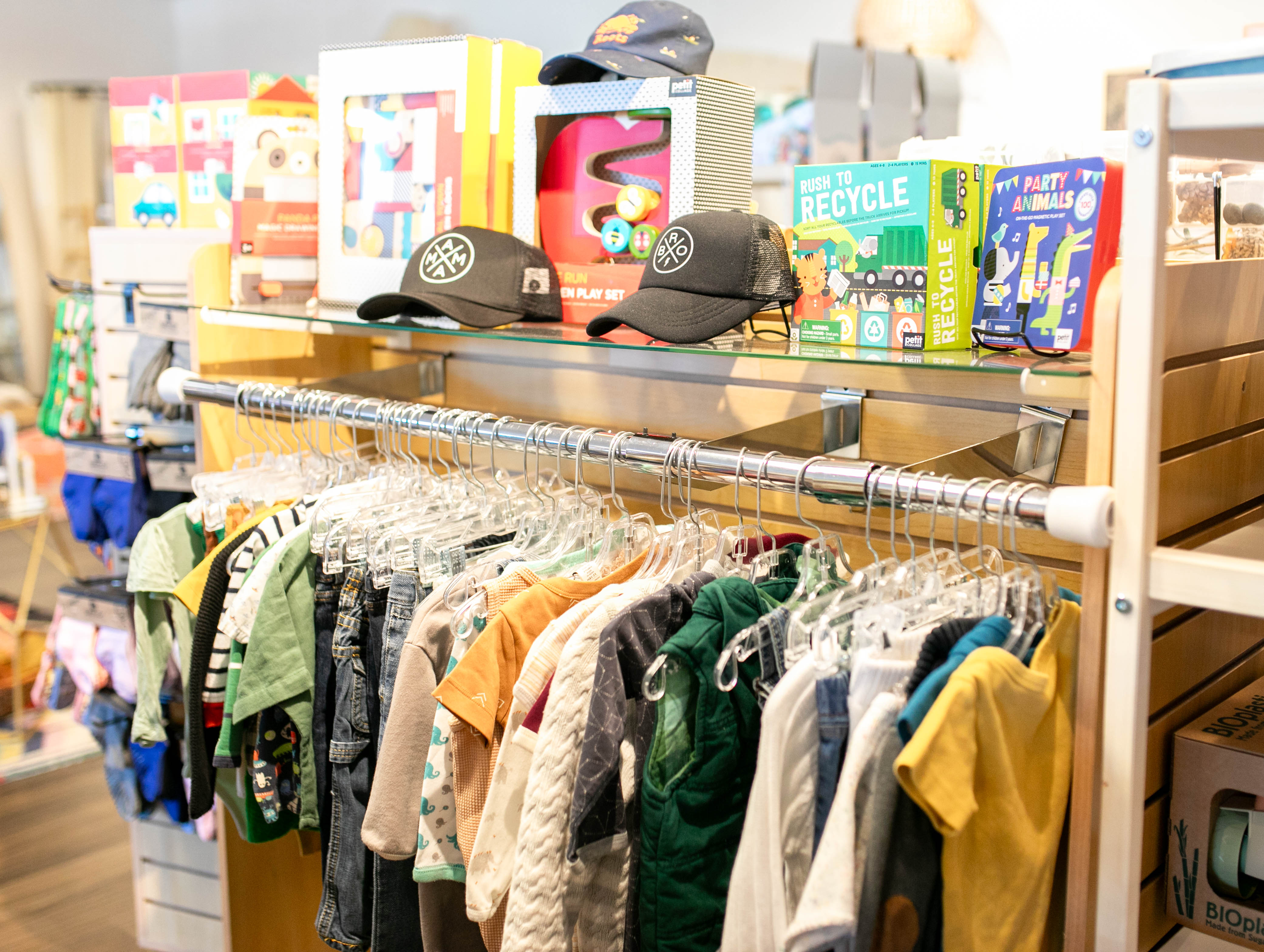 A rack of boys’ shirts