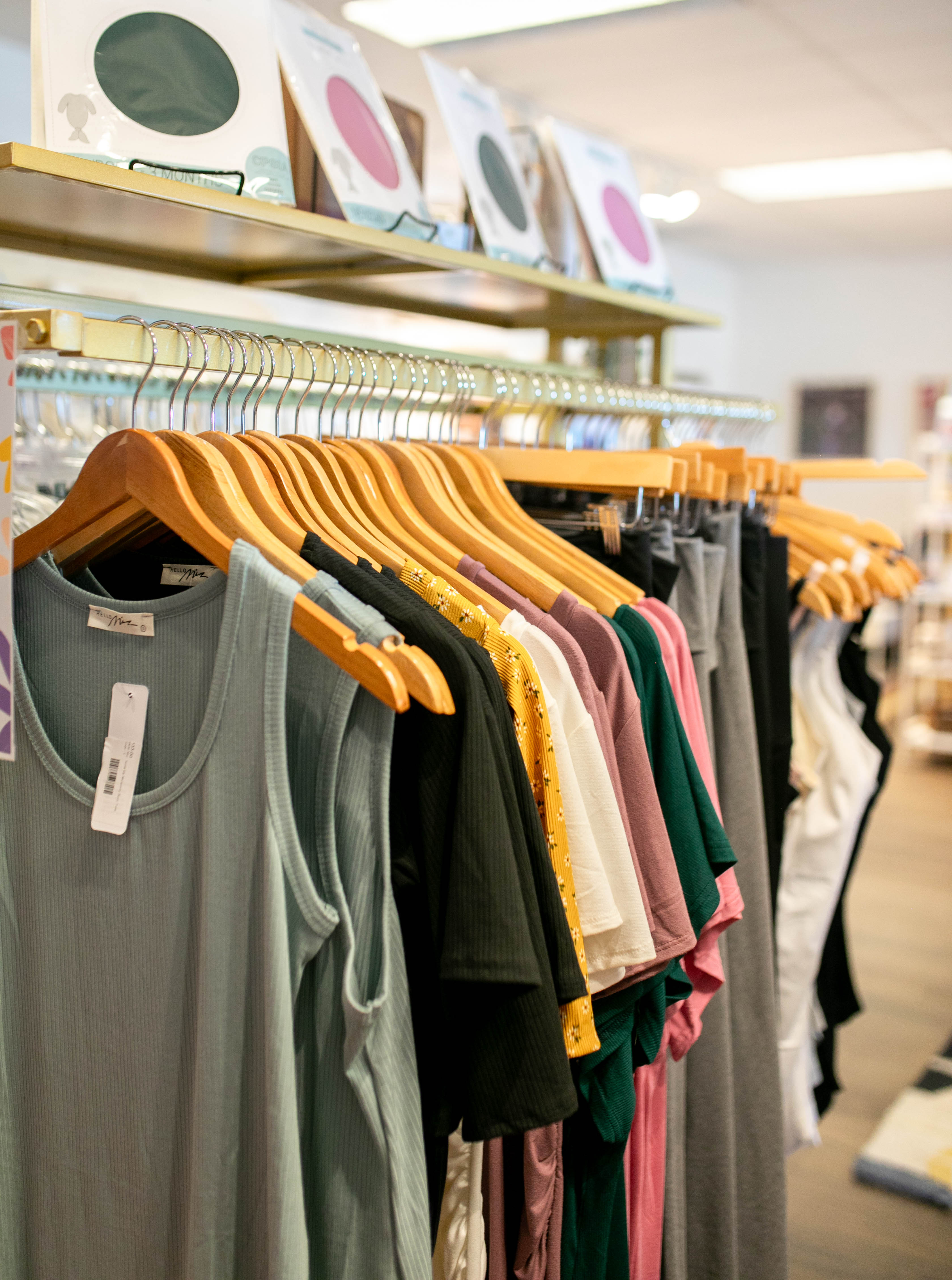 A rack of women’s tops