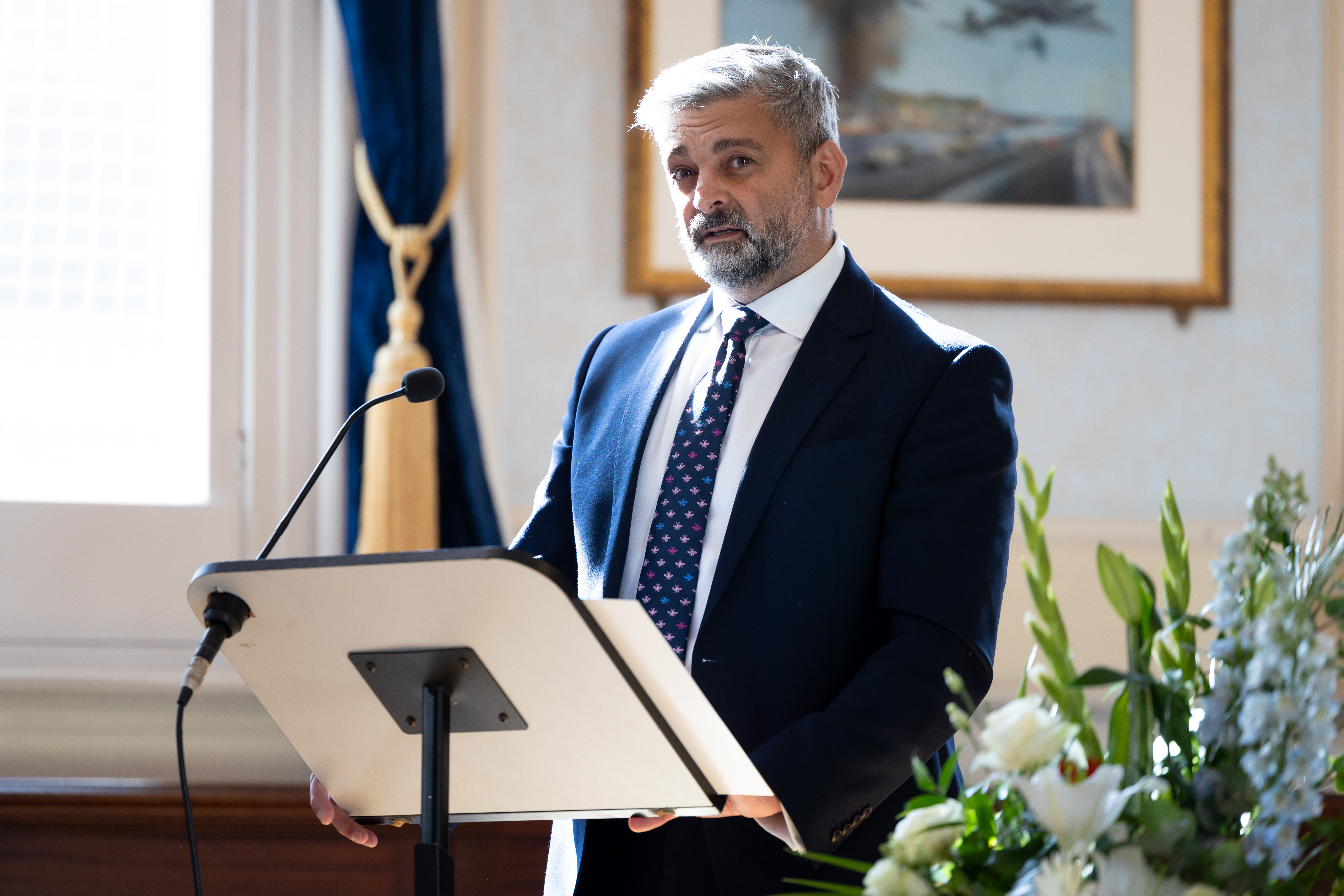 Chris Nicol speaking at Graduation