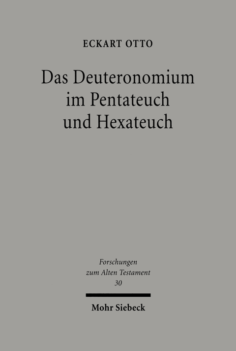 Eckart Otto, "Deuteronomy in the Pentateuch and the Hexateuch: Studies of the Literary History of the Pentateuch and the Hexateuch within the Framework of Deuteronomy" (Mohr Siebeck, 2000)