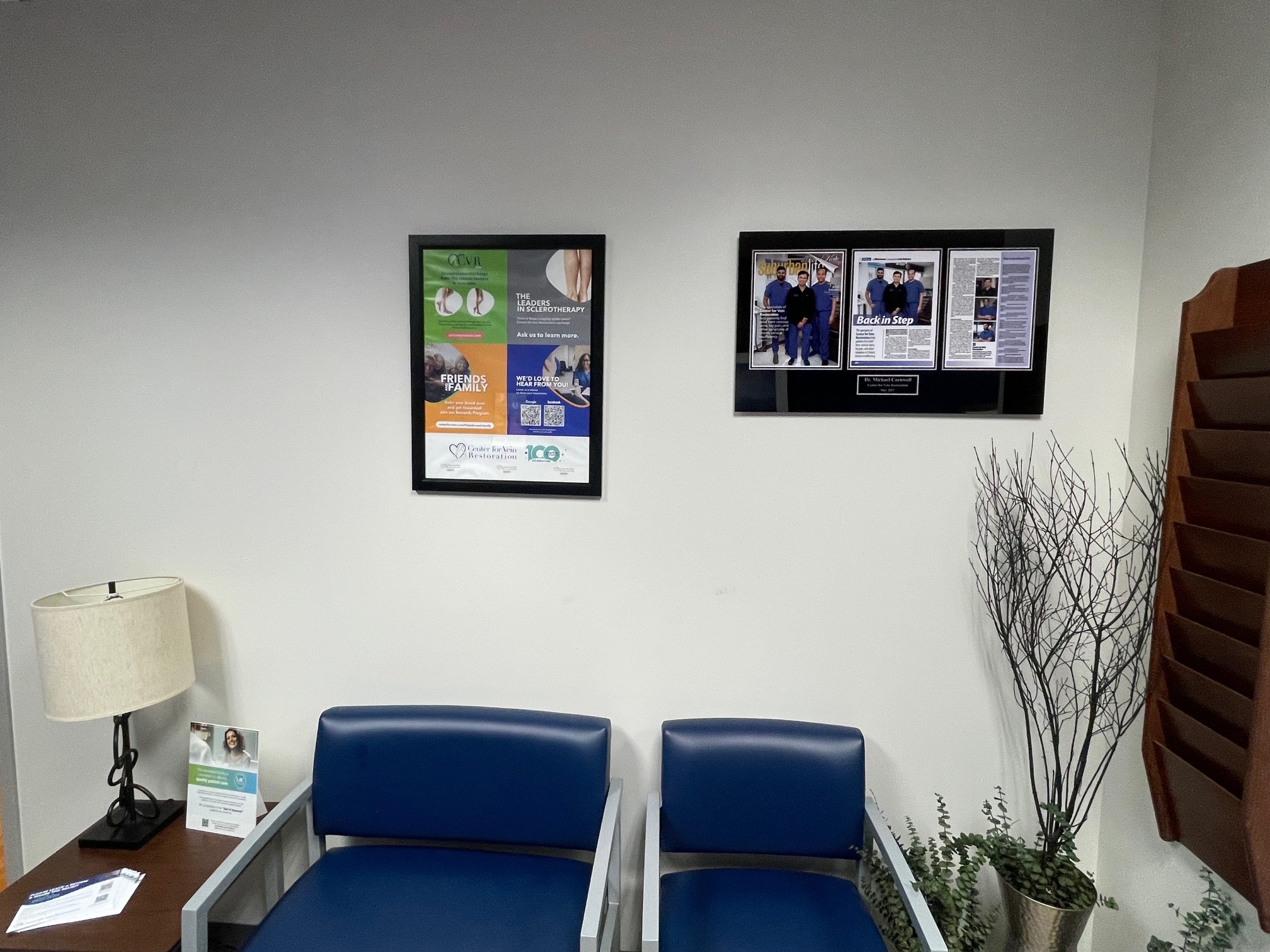 Foto del interior del Center for Vein Restoration en Bensalem, Pensilvania.