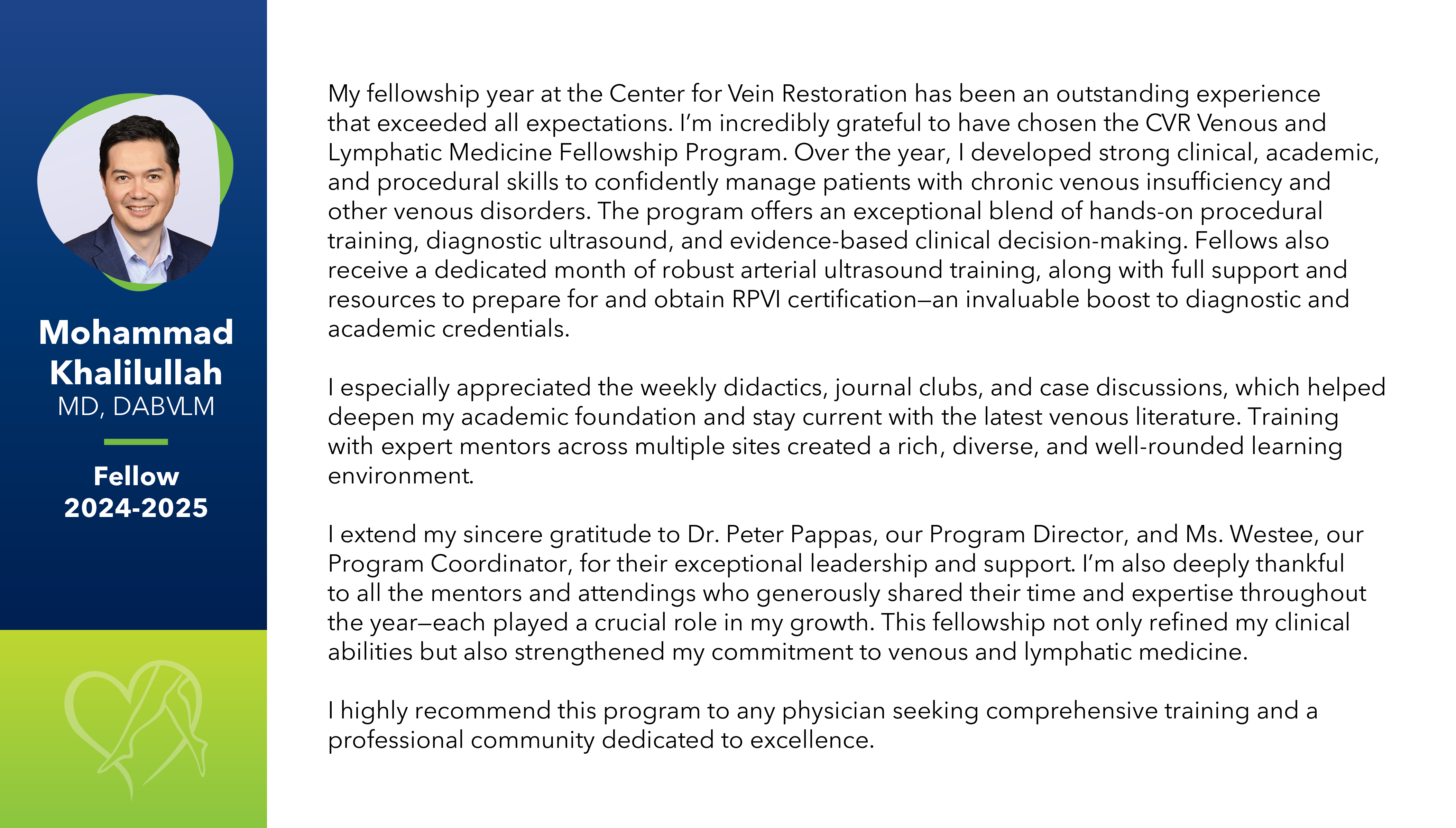 Fellow Testimonial Mohammad Khalilullah