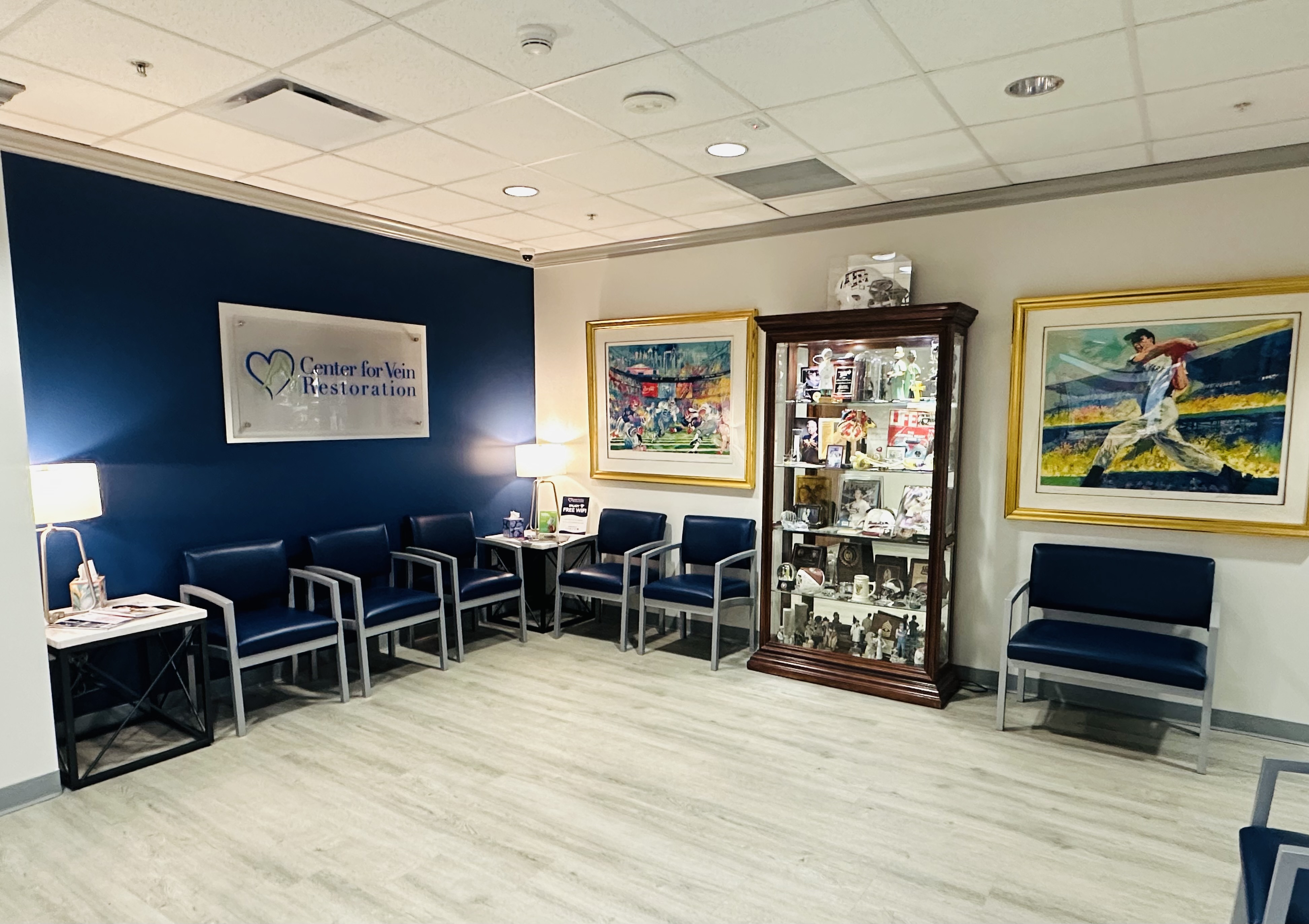 Interior Photo of the Center for Vein Restoration in Houston, texas showing waiting area of the building
