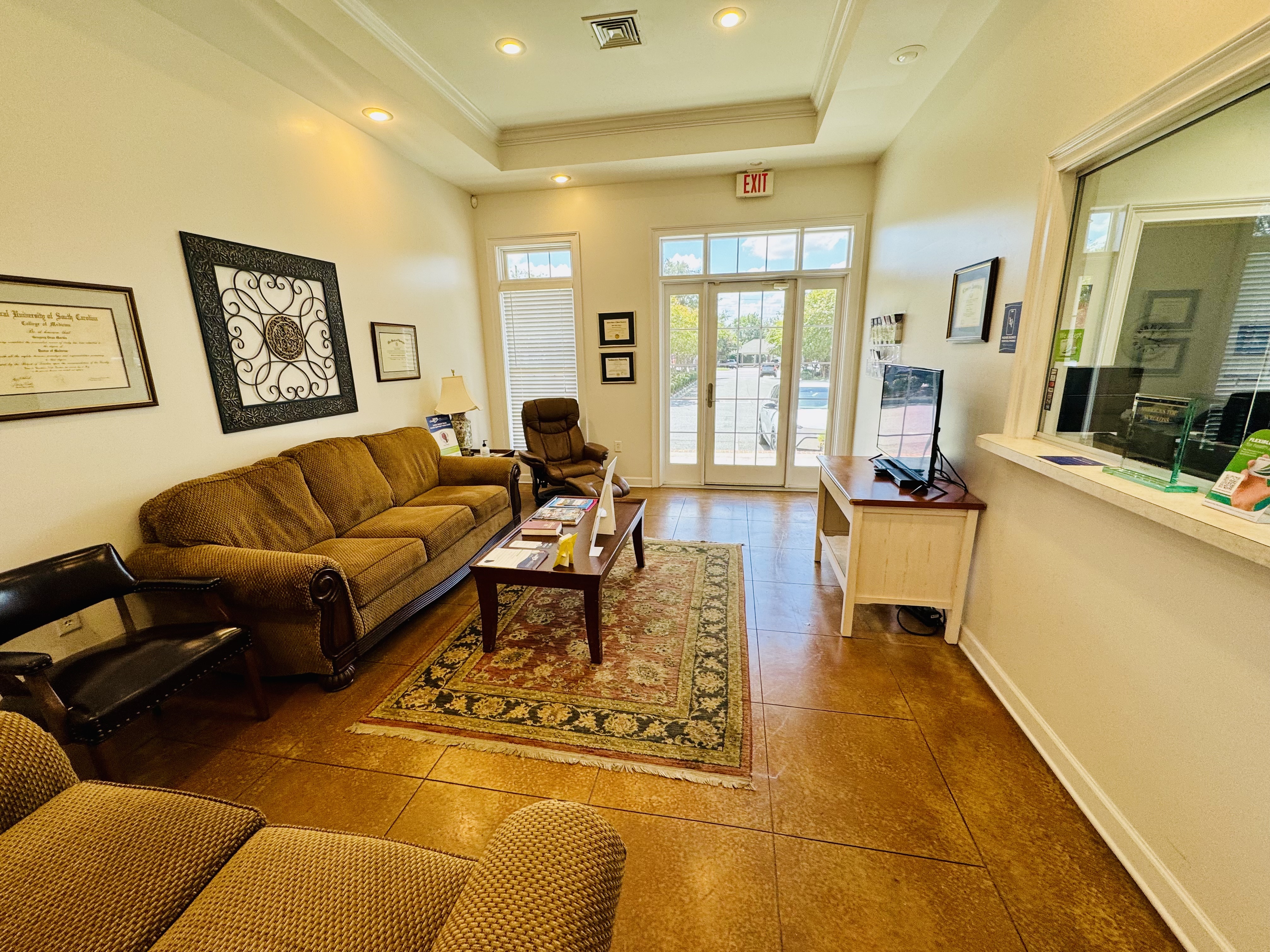 Interior photo of the Valdosta, GA Center for Vein Restoration showing the waiting room