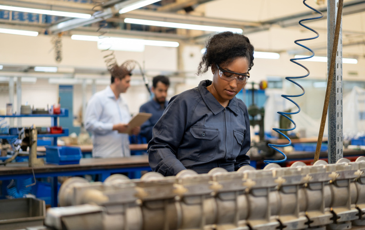 Woman working in a factory