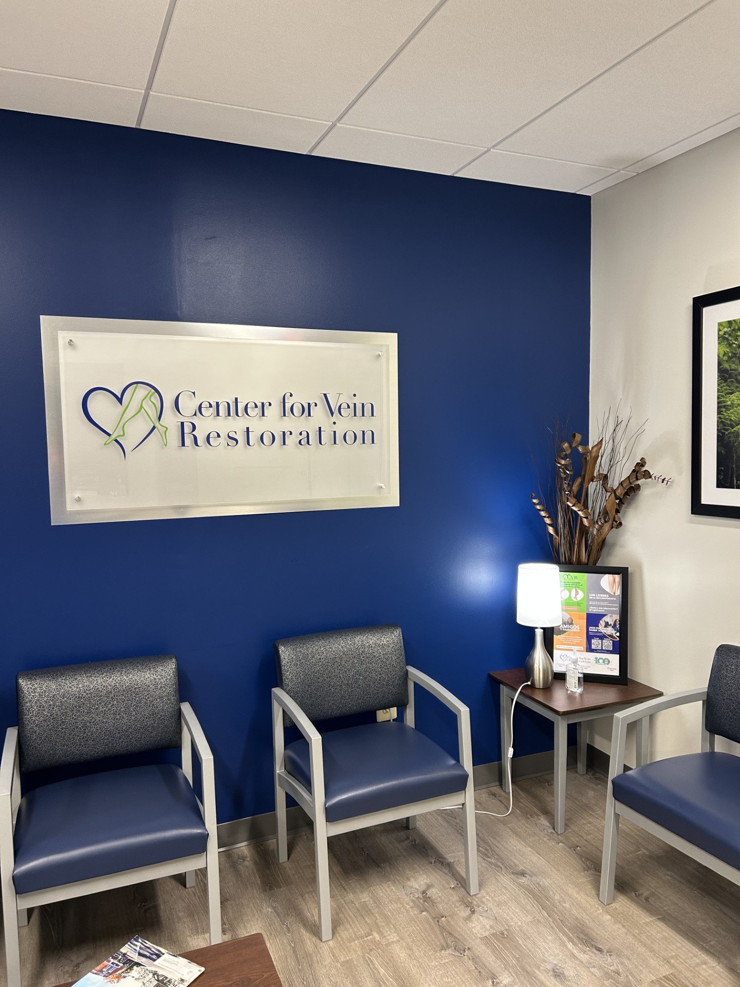 Interior Photo of the Center for Vein Restoration in Reston, Virginia showing the waiting room