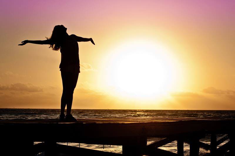 Woman girl freedom happy healthy skin