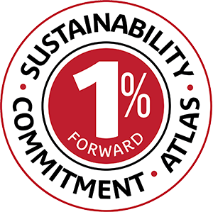 1% Forward Atlas Sustainability Commitment logo.