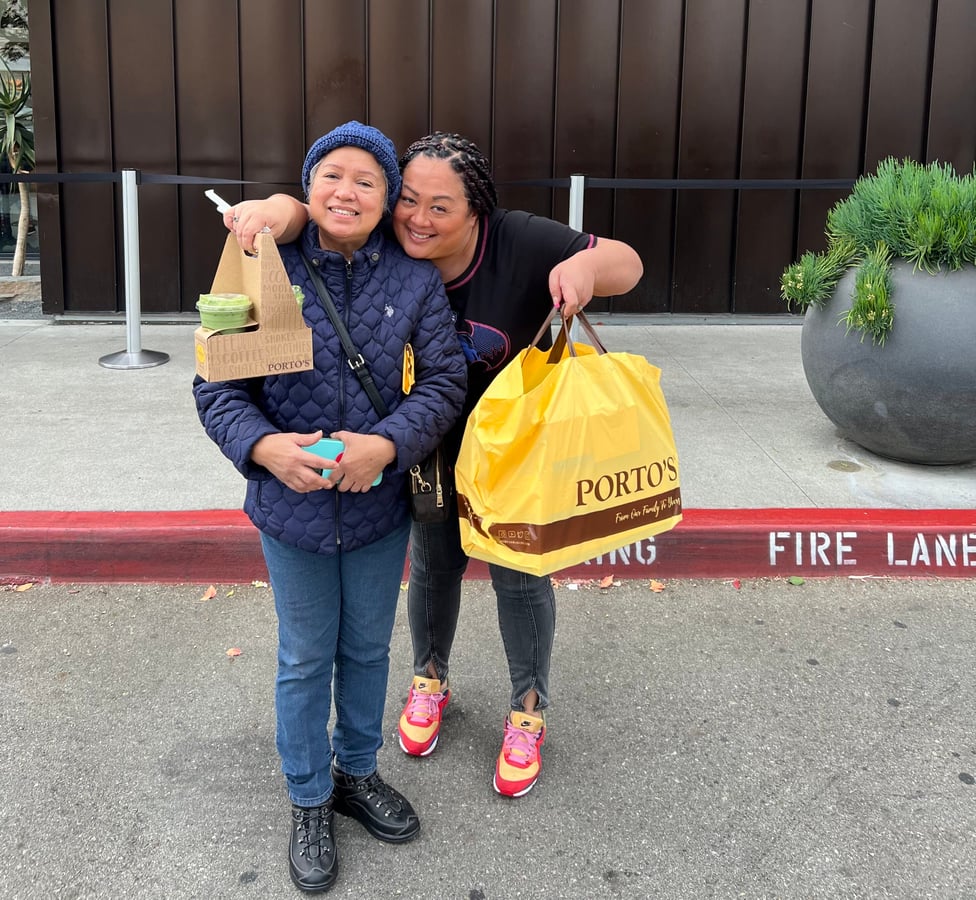 Maria and her mother stop by Porto’s during her mother’s visit to LA.