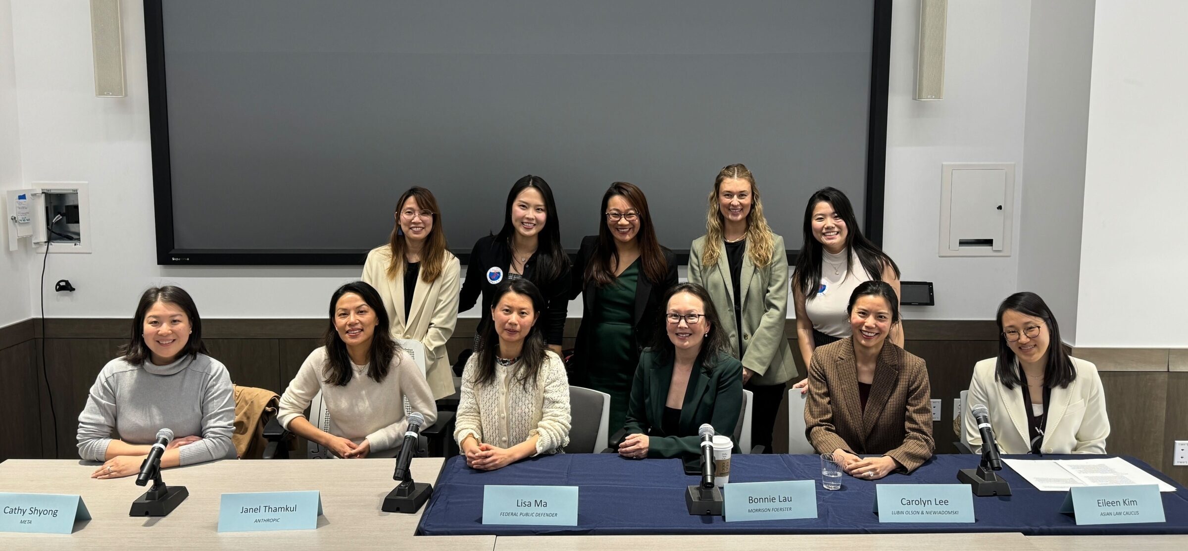 The AAPI Women in Law panel pose for a picture.