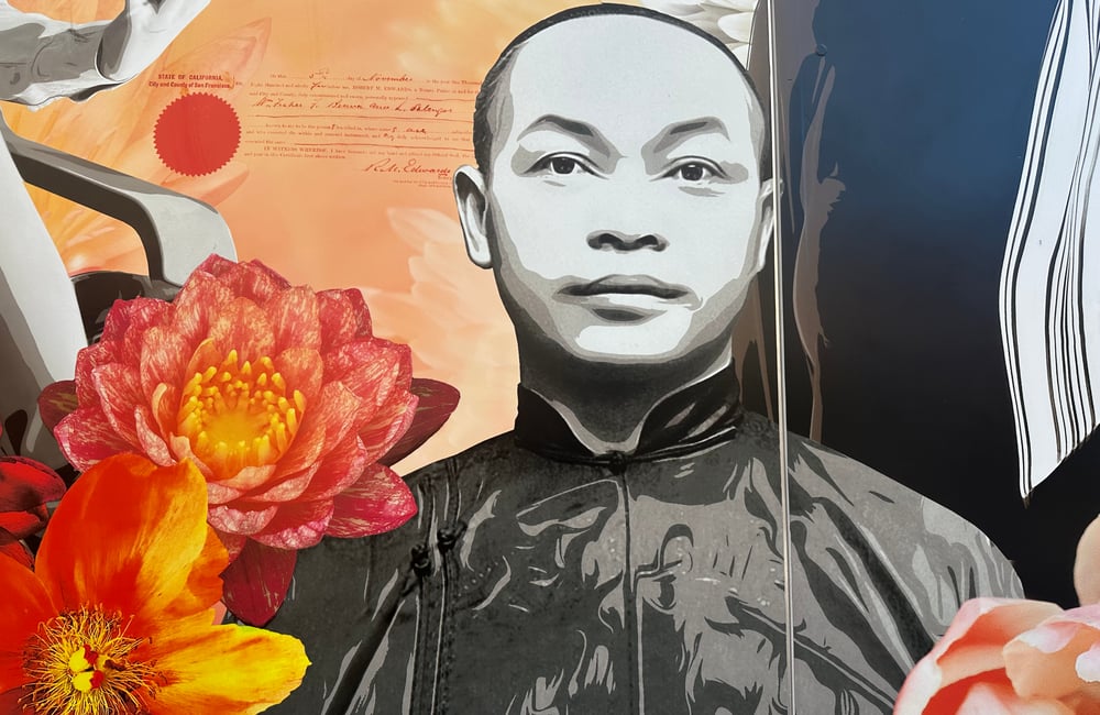 Wong Kim Ark is featured in the Asian American Community Heroes Mural in San Francisco's Chinatown