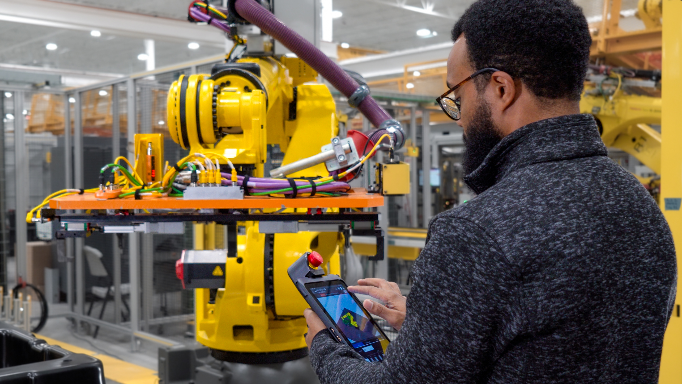Engineer Tablet Teach Pendant Yellow Robot