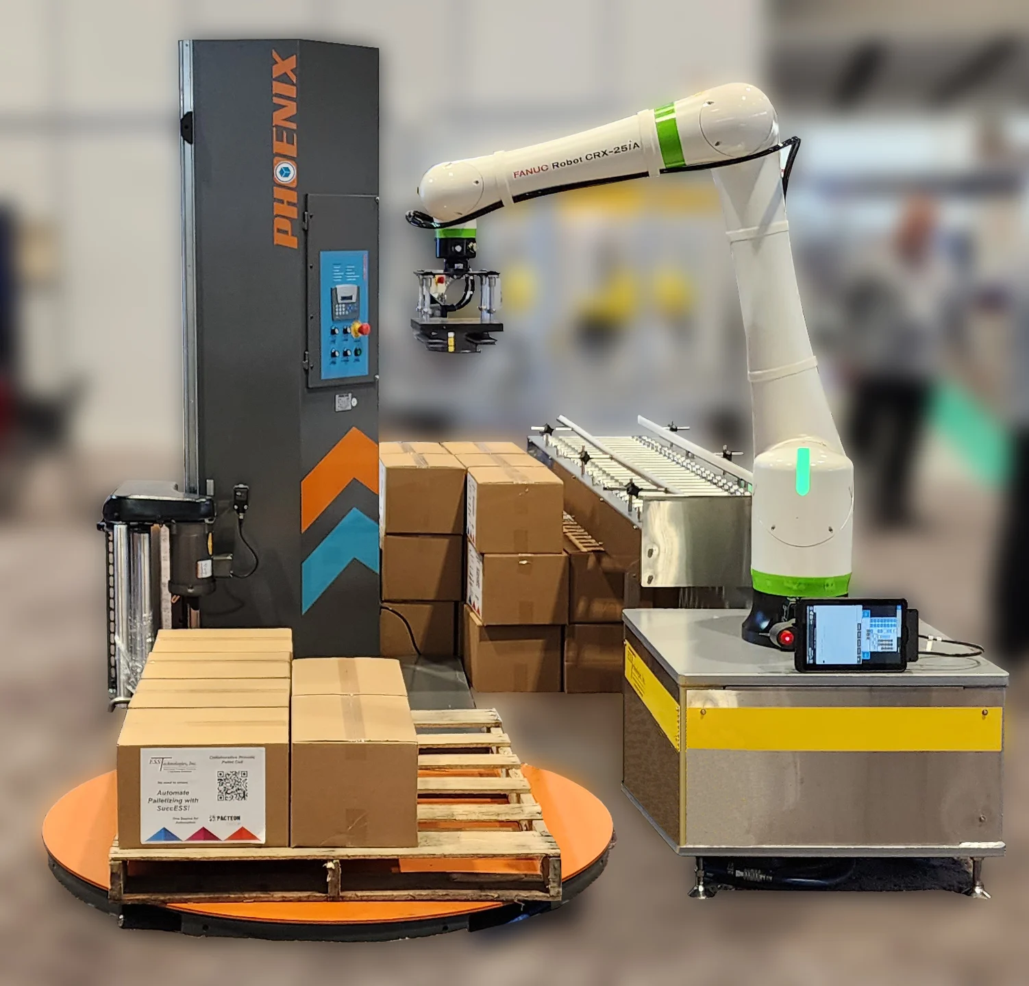 CRX Palletizing Cobot Standard Cell with Stretch Wrapper