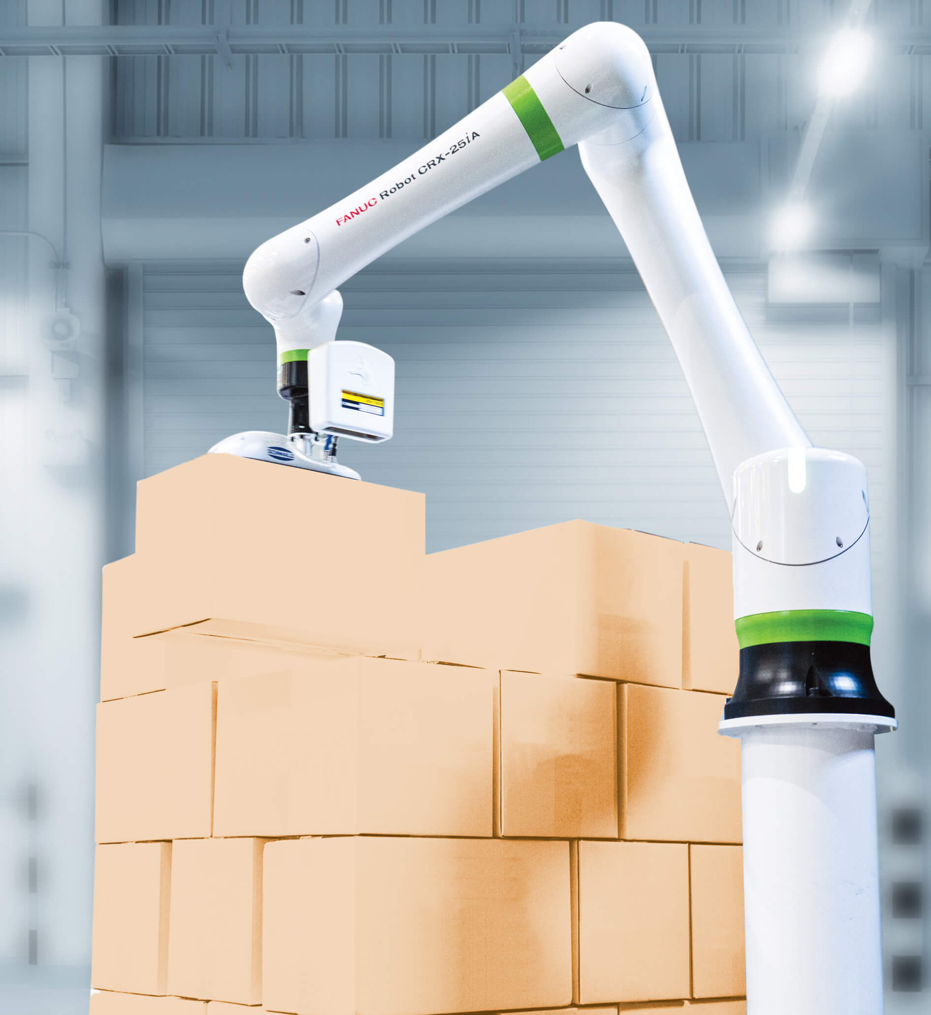 Crx 25ia palletizing carboardboxes