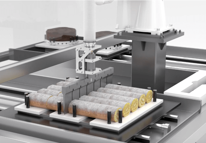 Scara robot food slicing