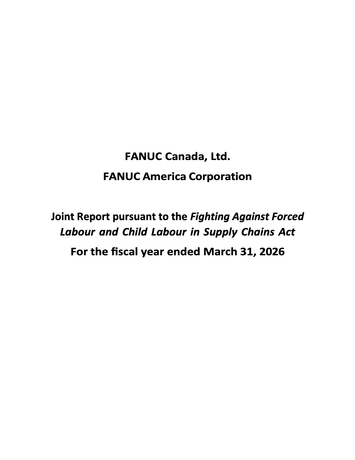 FCL FAC Forced Labour in Canadian Supply Chains Report 2026